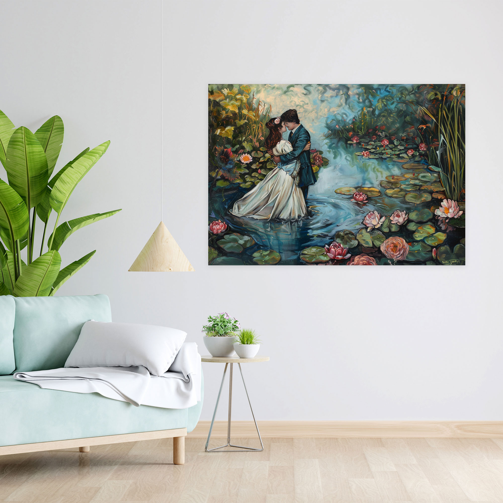 Pre-Raphaelite Brotherhood Canvas Print - Romantic Lovers In Lush Garden Wall Art - Pre-Raphaelite Brotherhood, Home Decoration, Canvas Wall Art, Wall Decoration