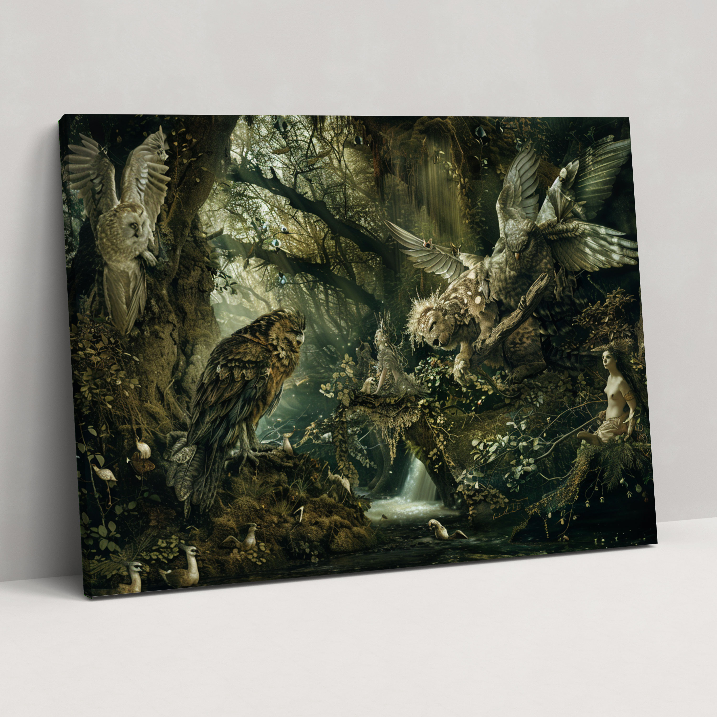 Pre-Raphaelite Brotherhood Wall Decoration - Mythical Creatures In Mystical Forest Canvas Print - Pre-Raphaelite Brotherhood, Home Decoration, Canvas Print, Canvas Wall Art