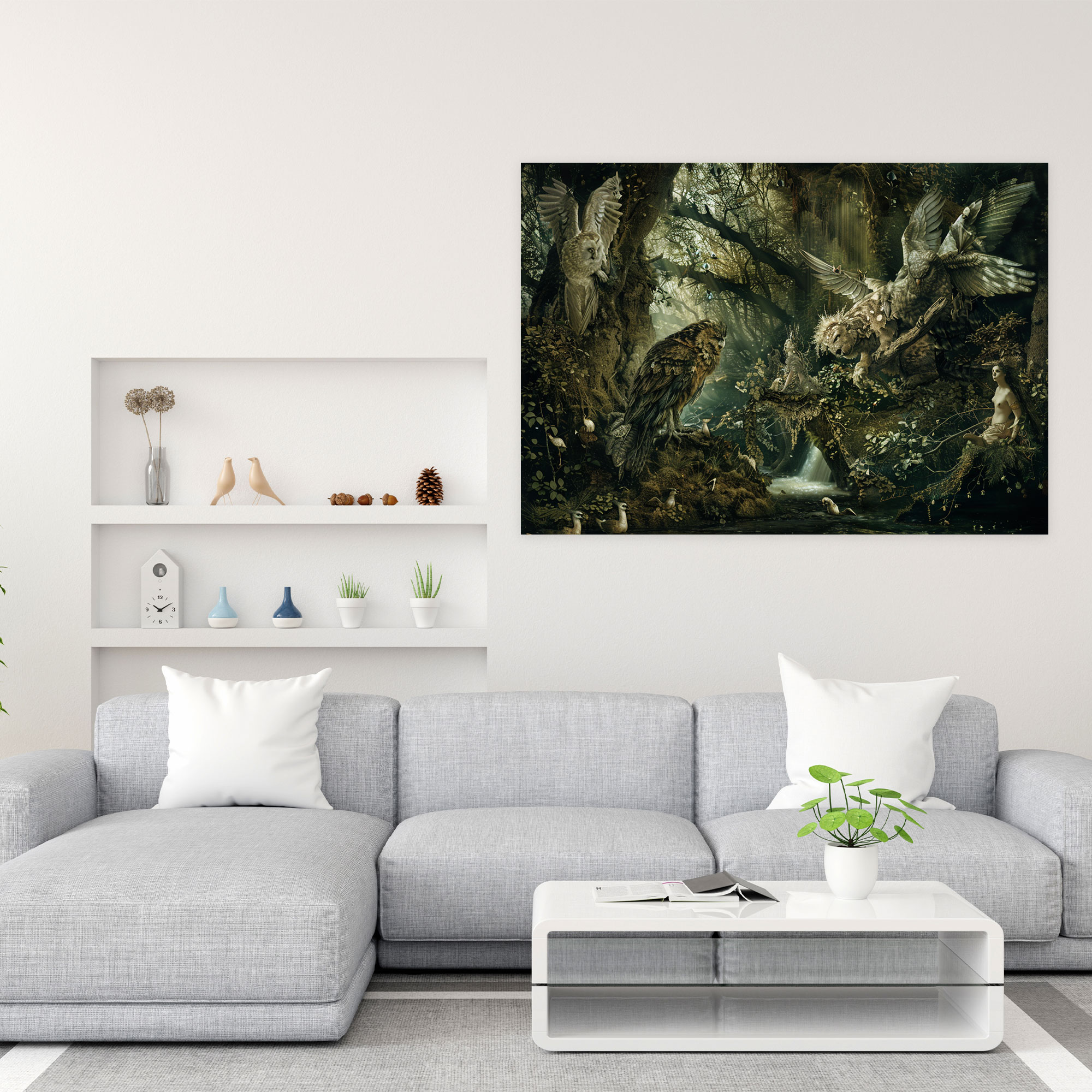 Pre-Raphaelite Brotherhood Wall Decoration - Mythical Creatures In Mystical Forest Canvas Print - Pre-Raphaelite Brotherhood, Home Decoration, Canvas Print, Canvas Wall Art