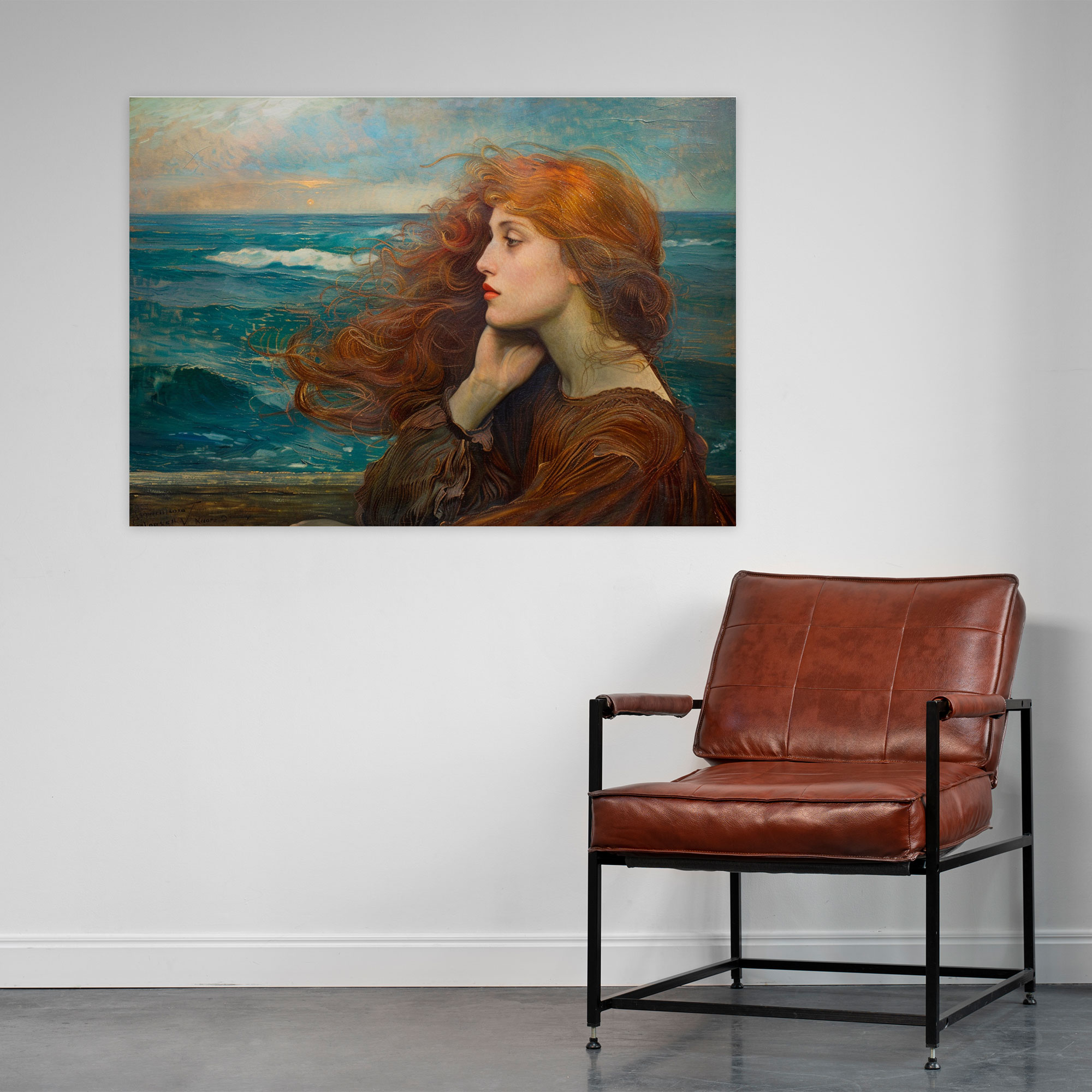 Pre-Raphaelite Brotherhood Canvas Print - Pensive Woman By The Sea Wall Art - Pre-Raphaelite Brotherhood, Canvas, Pre-Raphaelite Brotherhood, Canvas Print