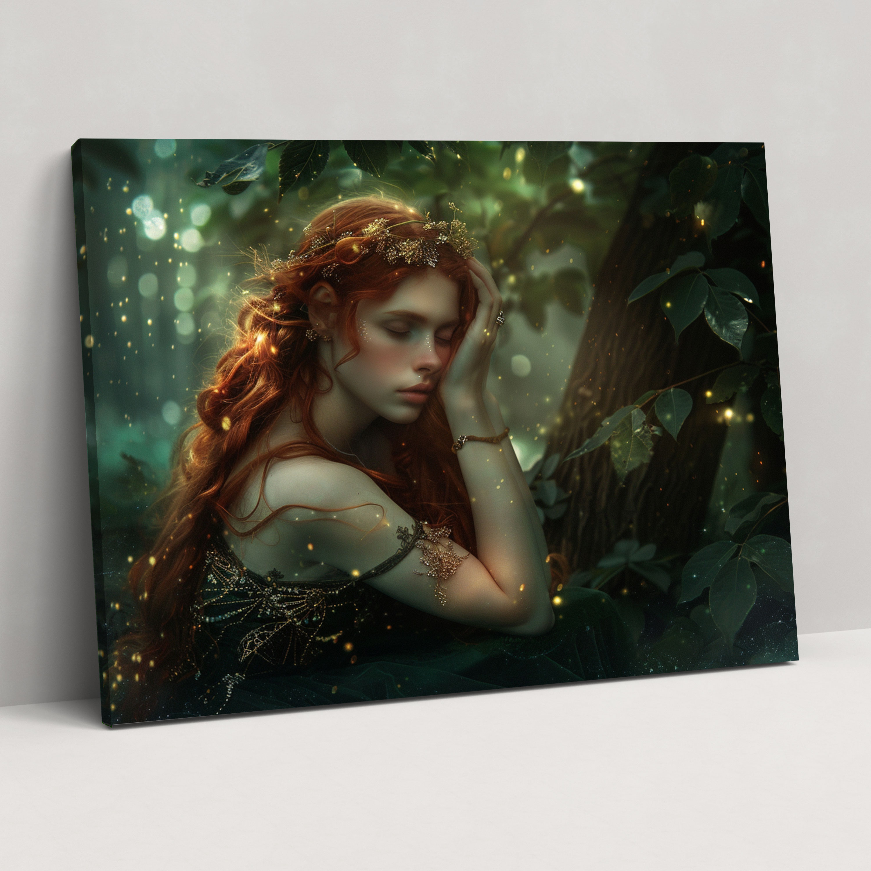 Pre-Raphaelite Brotherhood Wall Art - Enchanting Nymph In Magical Forest Canvas Print - Pre-Raphaelite Brotherhood, Canvas Print, Wall Decoration, Canvas Wall Art