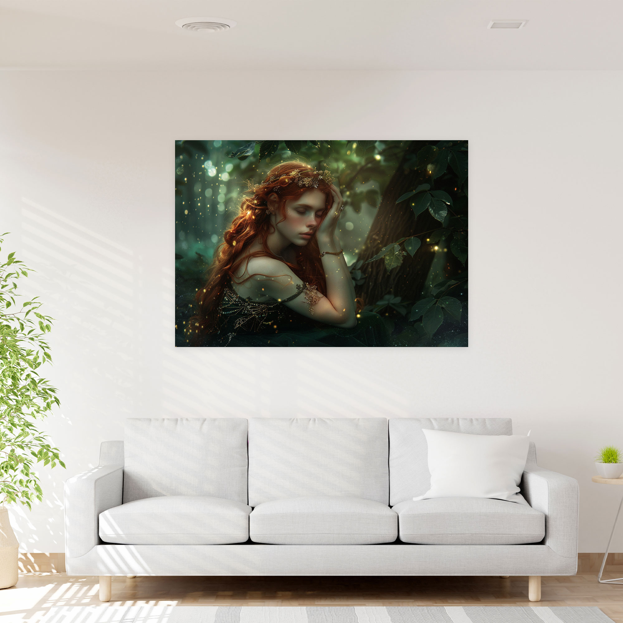 Pre-Raphaelite Brotherhood Wall Art - Enchanting Nymph In Magical Forest Canvas Print - Pre-Raphaelite Brotherhood, Canvas Print, Wall Decoration, Canvas Wall Art