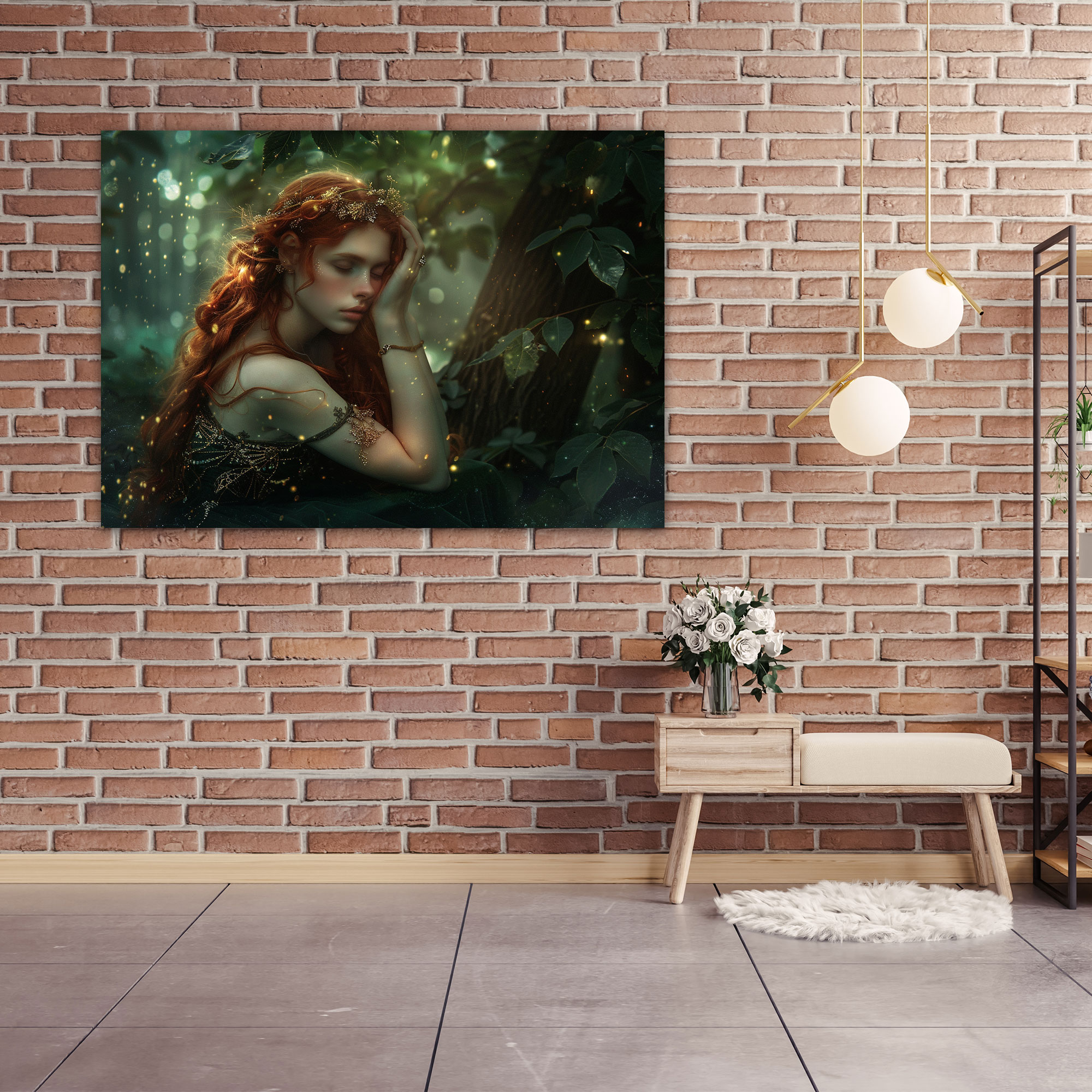 Pre-Raphaelite Brotherhood Wall Art - Enchanting Nymph In Magical Forest Canvas Print - Pre-Raphaelite Brotherhood, Canvas Print, Wall Decoration, Canvas Wall Art