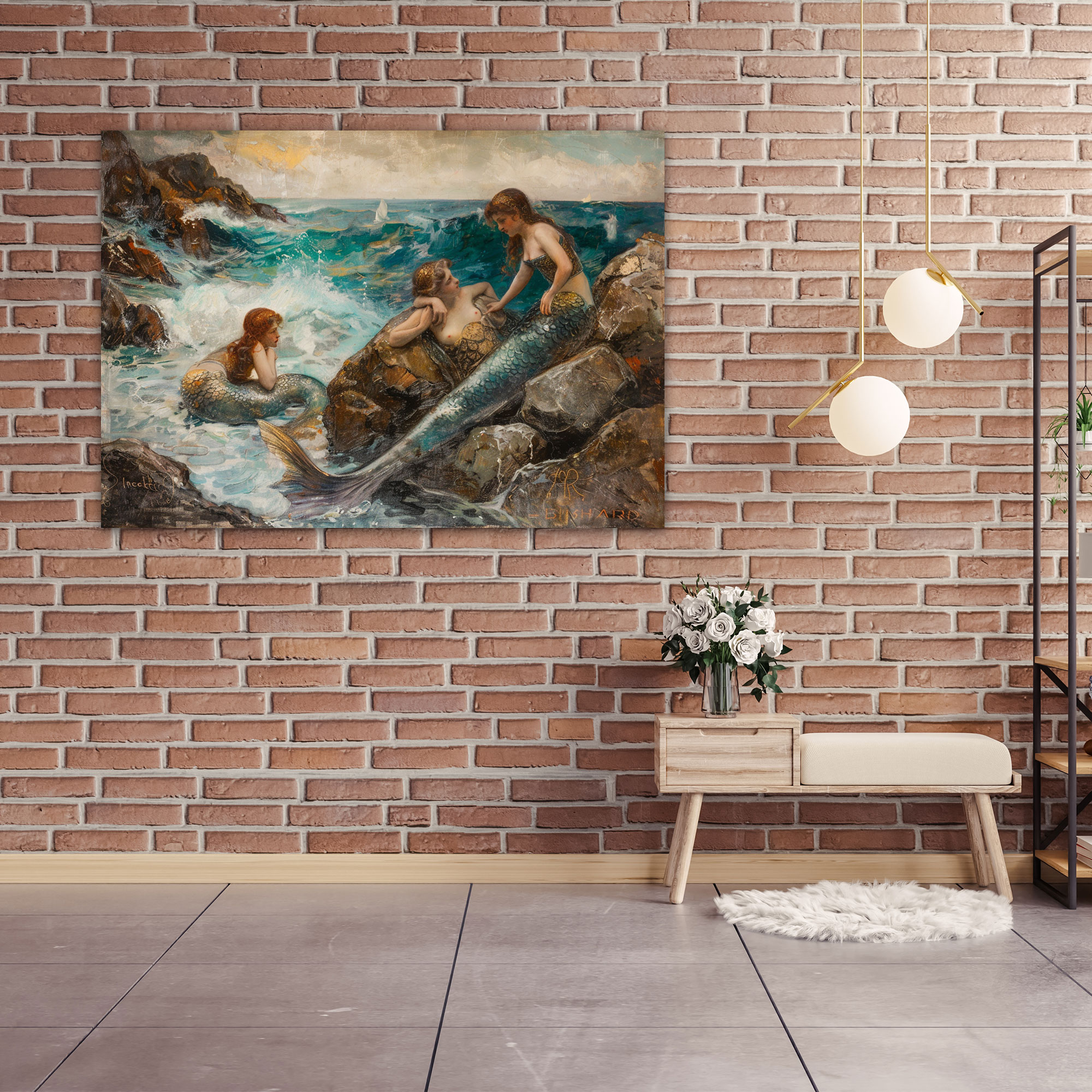 Pre-Raphaelite Brotherhood Mermaid Wall Art - Pre-Raphaelite Brotherhood, Pre-Raphaelite Brotherhood, Canvas Wall Art, Home Decoration