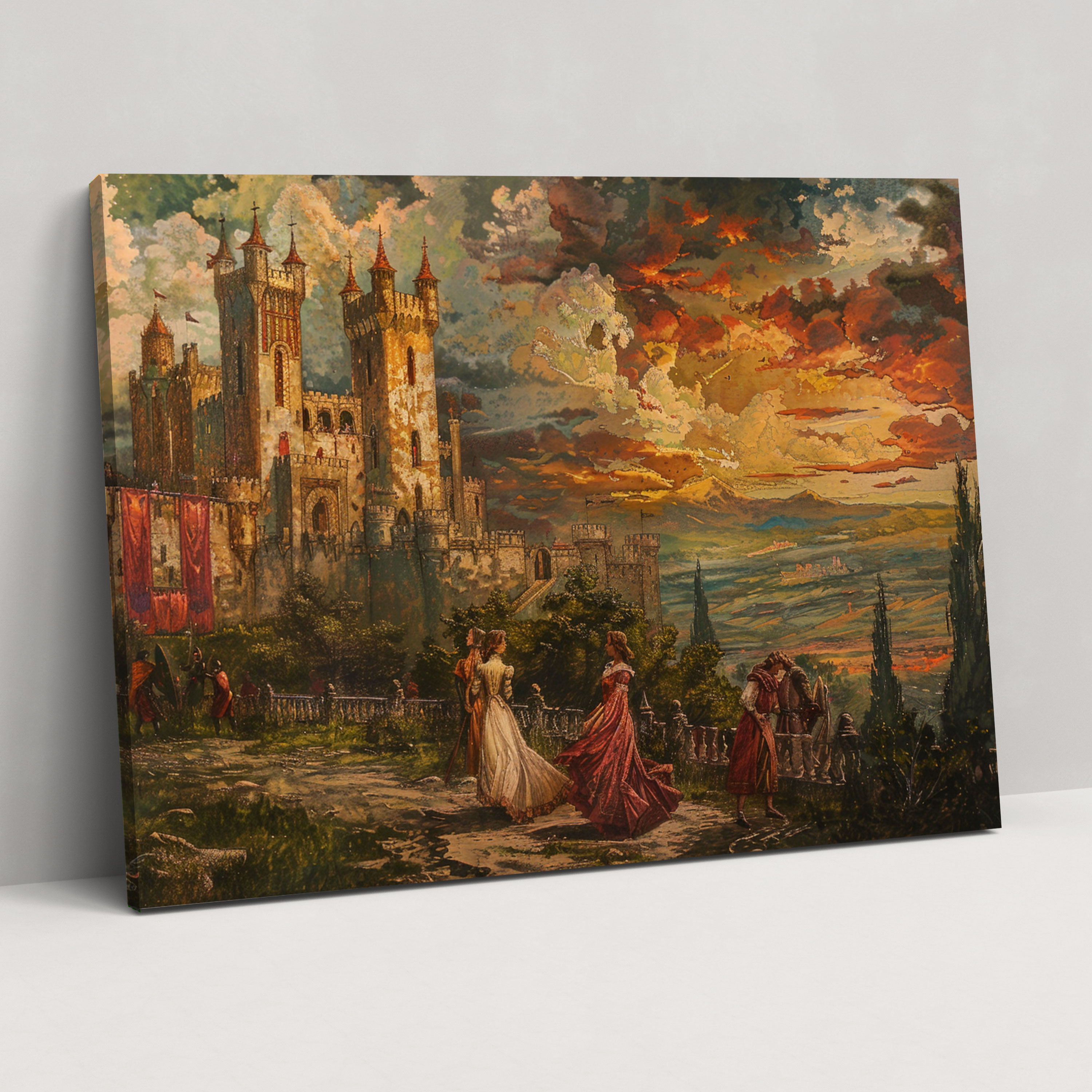 Medieval Castle Pre-Raphaelite Brotherhood Canvas Print - Pre-Raphaelite Brotherhood, Wall Decoration, Canvas, Pre-Raphaelite Brotherhood