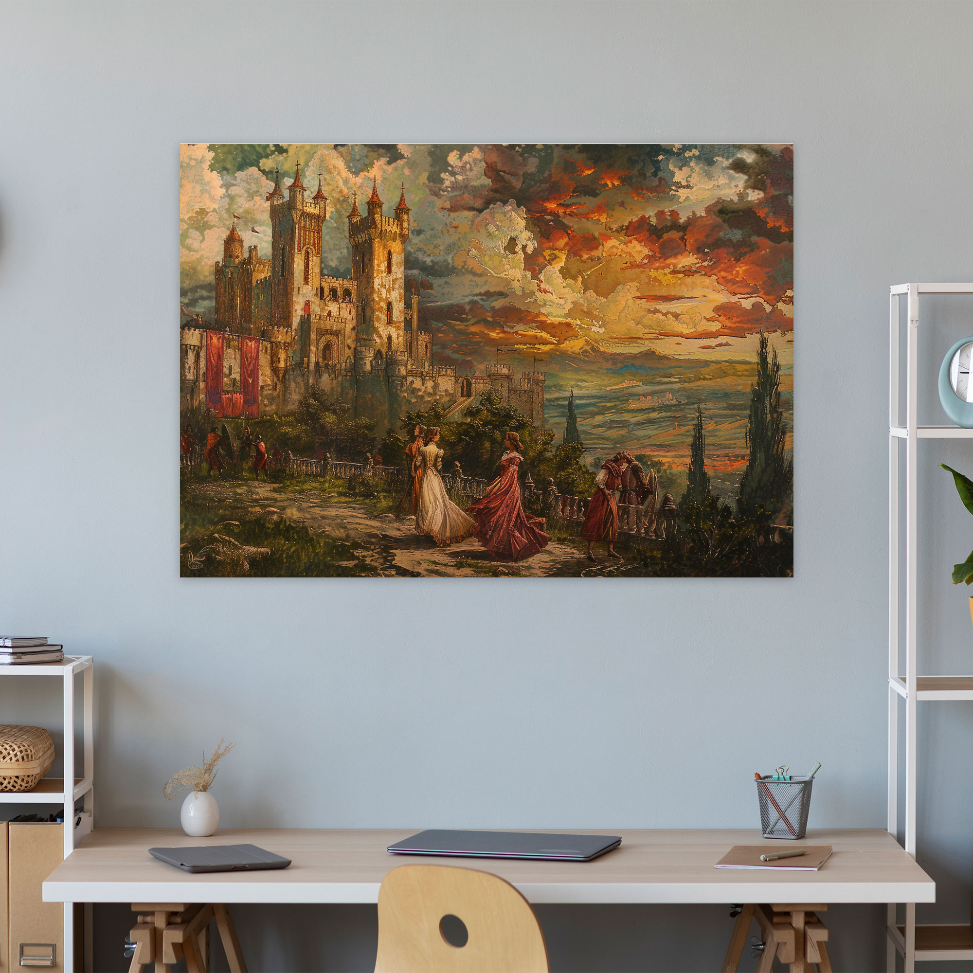 Medieval Castle Pre-Raphaelite Brotherhood Canvas Print - Pre-Raphaelite Brotherhood, Wall Decoration, Canvas, Pre-Raphaelite Brotherhood