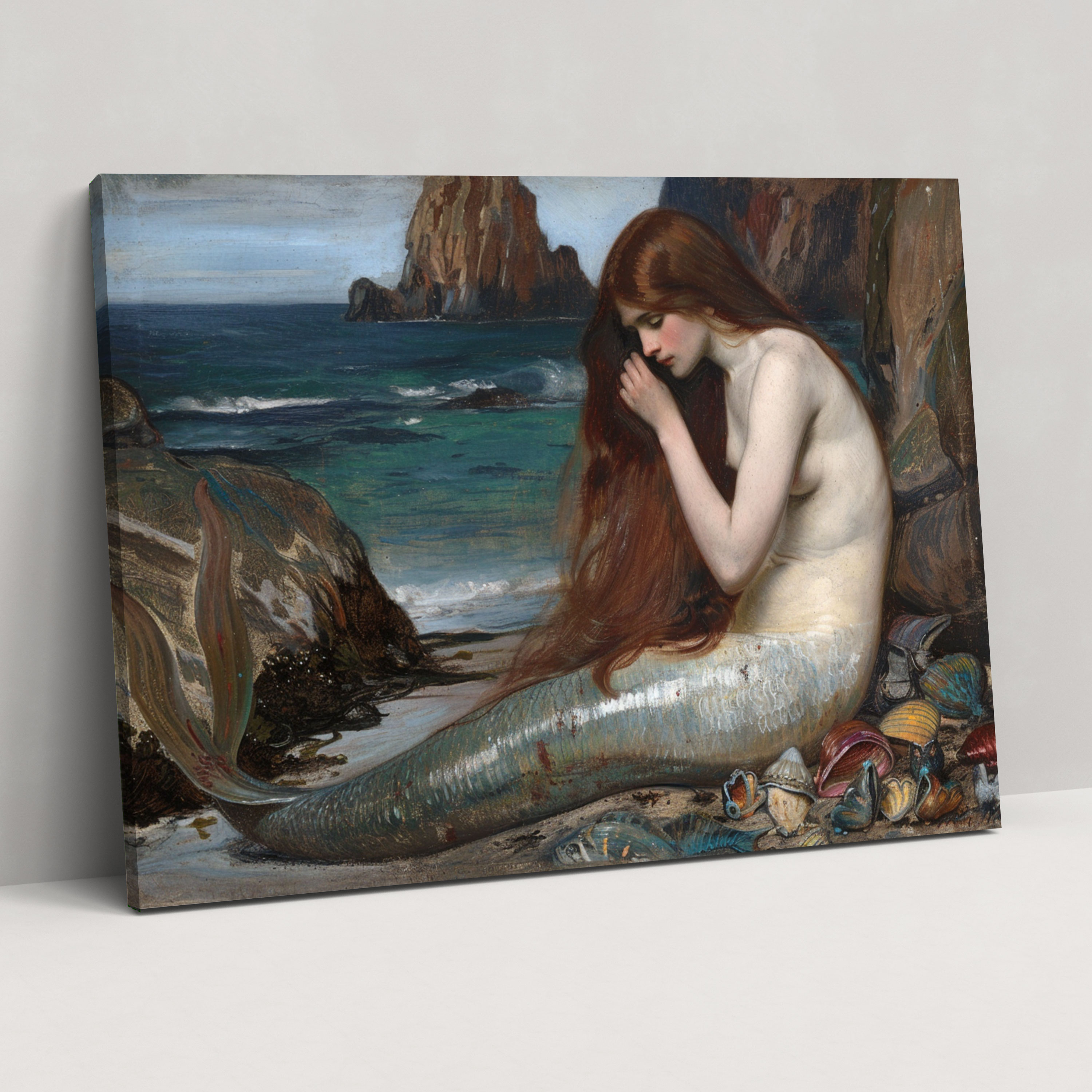 Mythical Mermaid Pre-Raphaelite Brotherhood Canvas Print - Pre-Raphaelite Brotherhood, Canvas Print, Canvas Wall Art, Wall Decoration