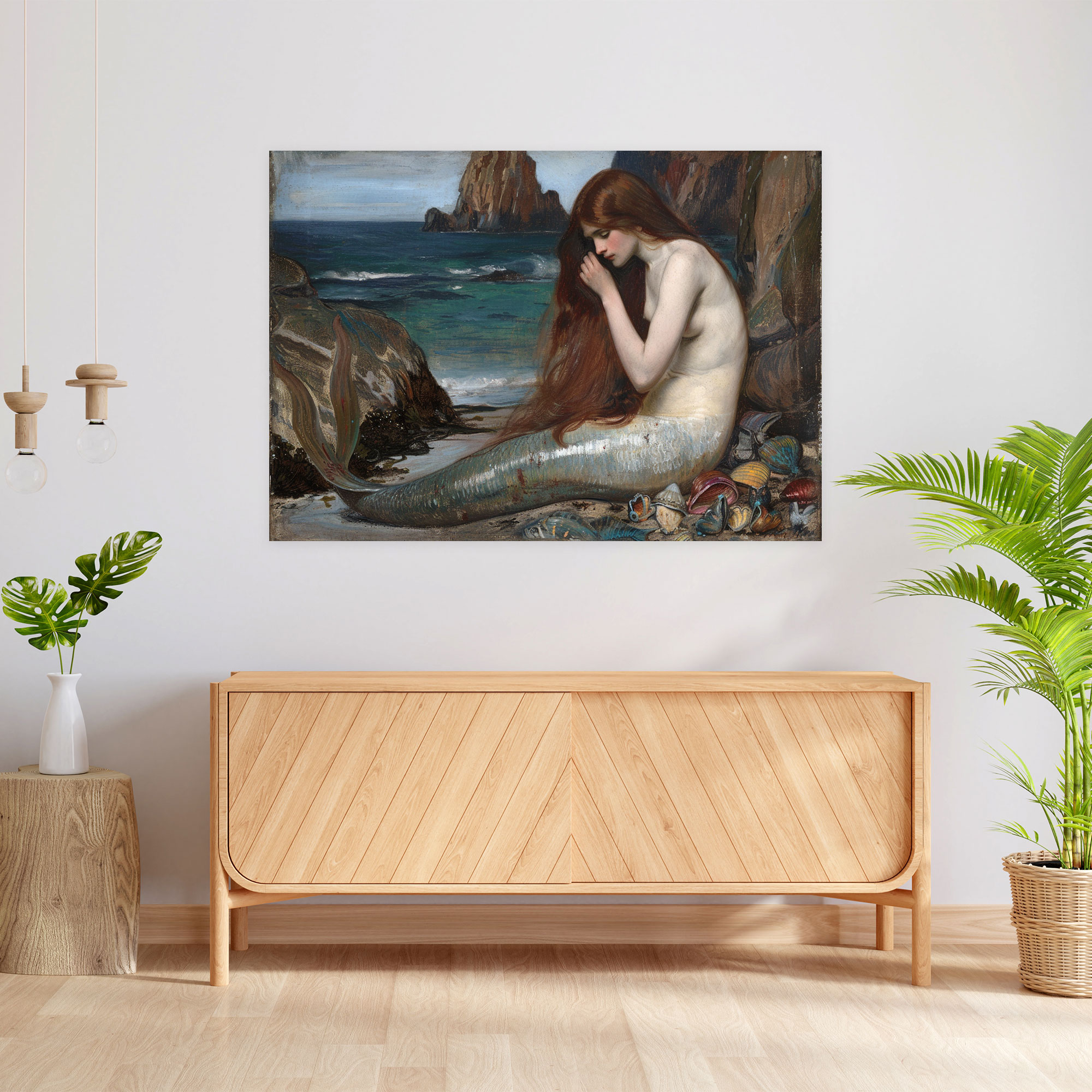 Mythical Mermaid Pre-Raphaelite Brotherhood Canvas Print - Pre-Raphaelite Brotherhood, Canvas Print, Canvas Wall Art, Wall Decoration