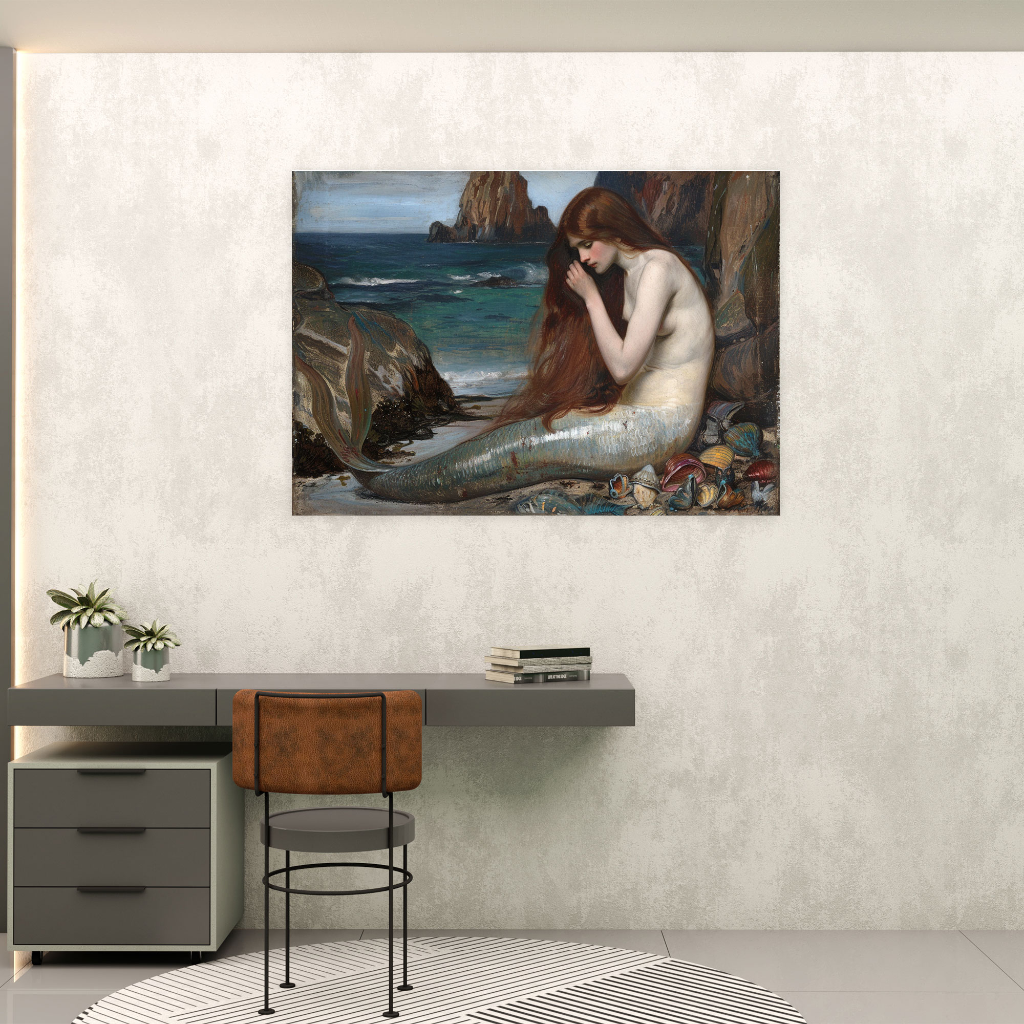 Mythical Mermaid Pre-Raphaelite Brotherhood Canvas Print - Pre-Raphaelite Brotherhood, Canvas Print, Canvas Wall Art, Wall Decoration