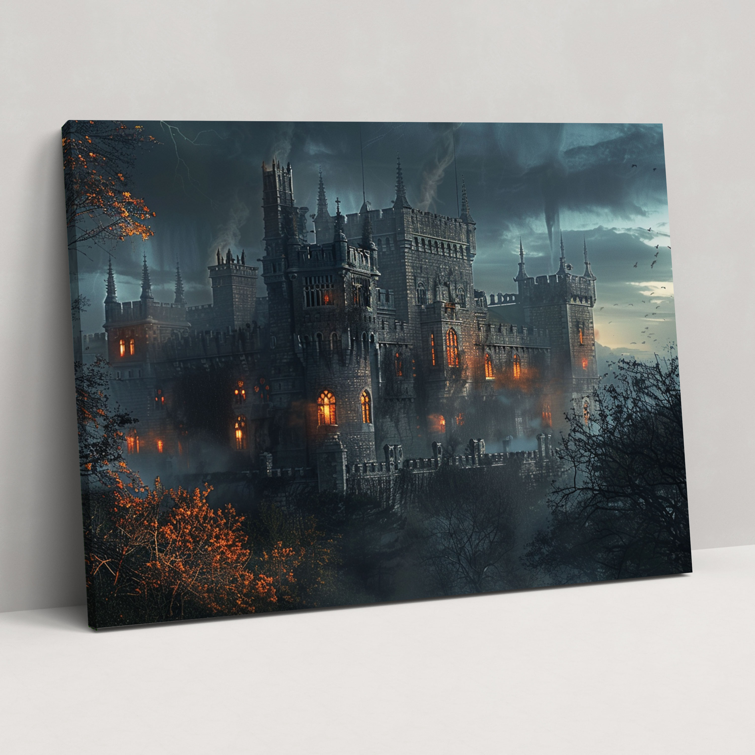 Pre-Raphaelite Brotherhood Medieval Castle Canvas Print - Pre-Raphaelite Brotherhood, Canvas Wall Art, Dramatic Lighting, Wall Art