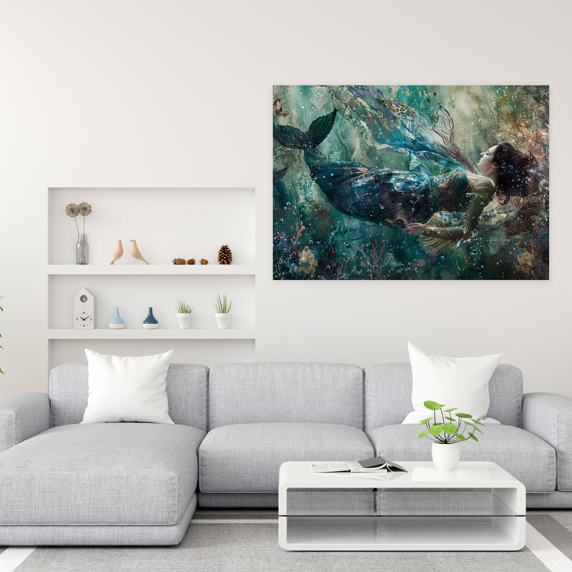 Pre-Raphaelite Brotherhood Mystical Mermaid Wall Art - Pre-Raphaelite Brotherhood, Canvas, Mermaid, Pre-Raphaelite Brotherhood