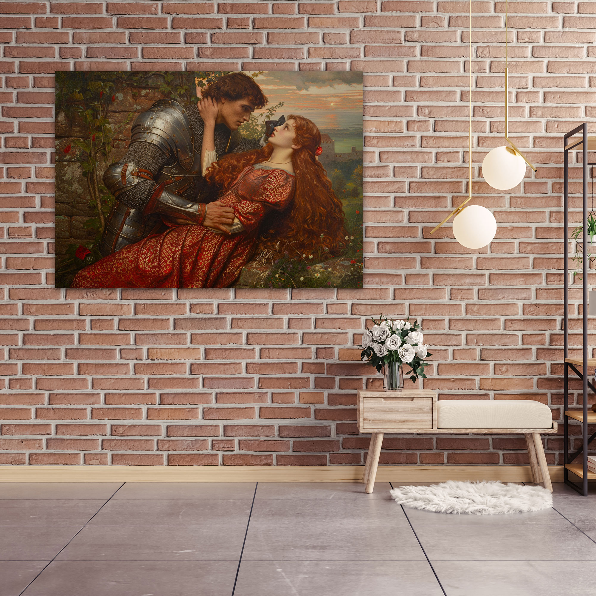 Pre-Raphaelite Brotherhood Knight Rescue Canvas Print - Pre-Raphaelite Brotherhood, Home Decoration, Canvas Print, Damsel In Distress