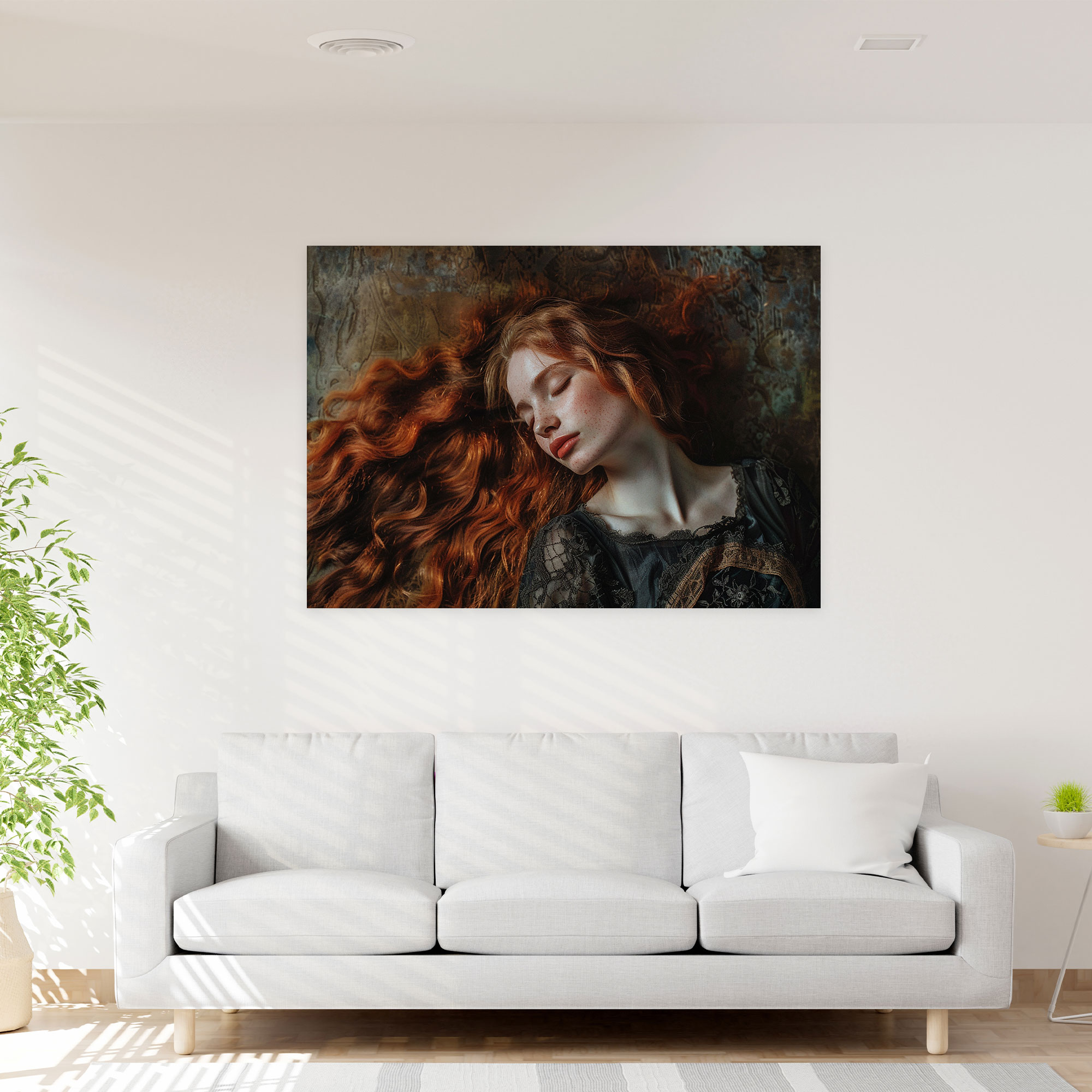 Pre-Raphaelite Brotherhood Haunting Portrait Canvas Print - Pre-Raphaelite Brotherhood, Canvas Print, Pre-Raphaelite Brotherhood, Woman
