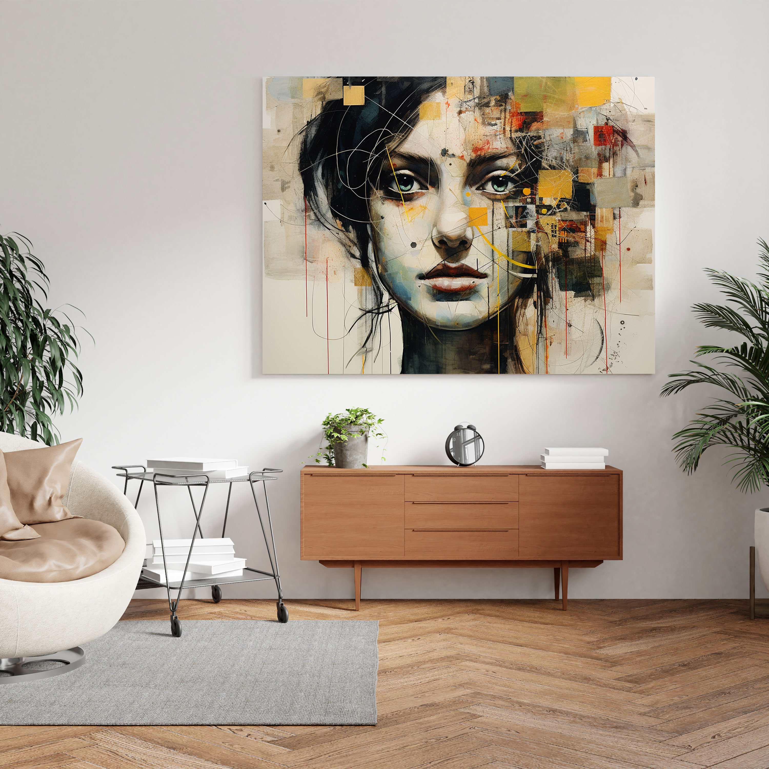 Abstract Portrait Collage Wall Art - Portrait, Portrait, Wall Art, Canvas Wall Art