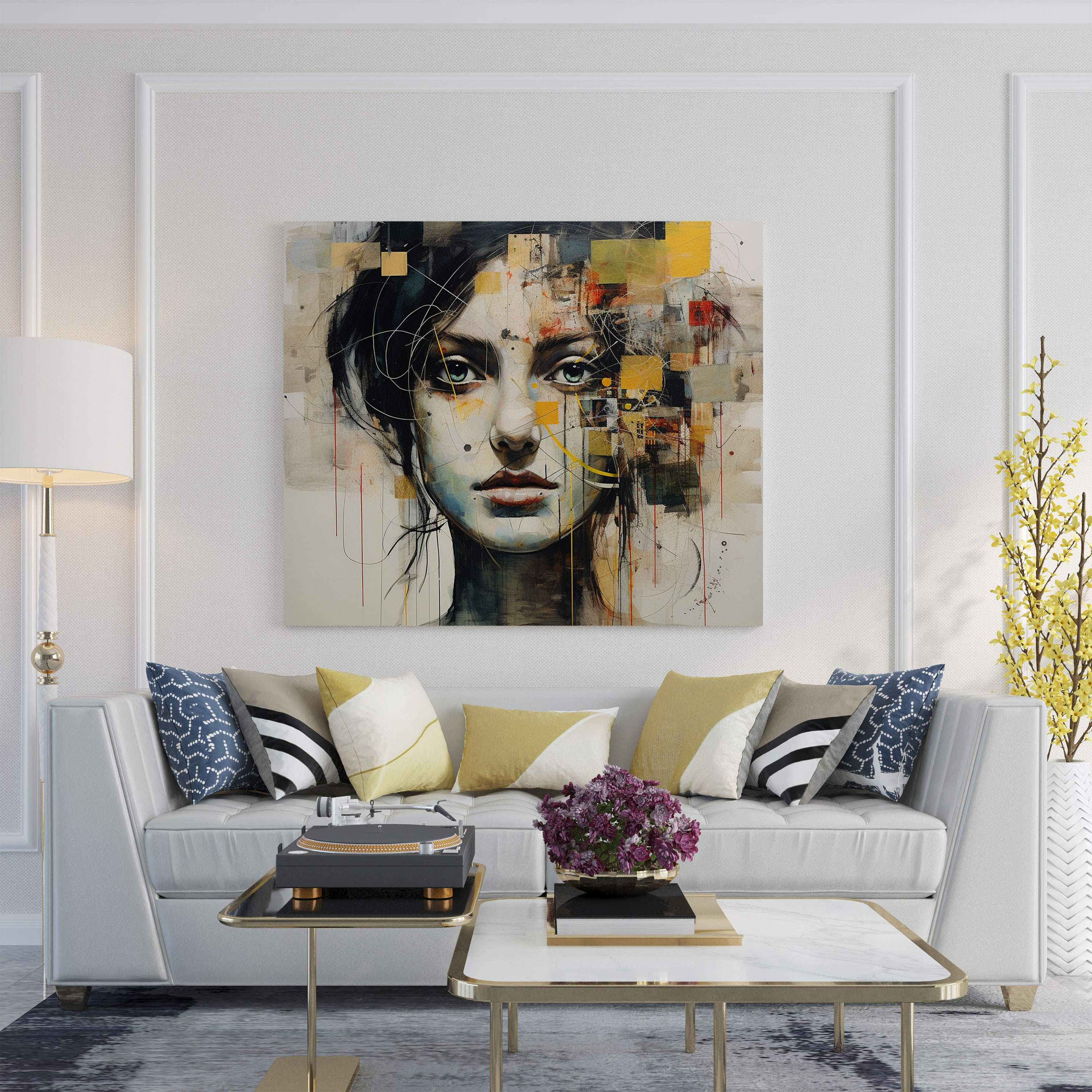 Abstract Portrait Collage Wall Art - Portrait, Portrait, Wall Art, Canvas Wall Art