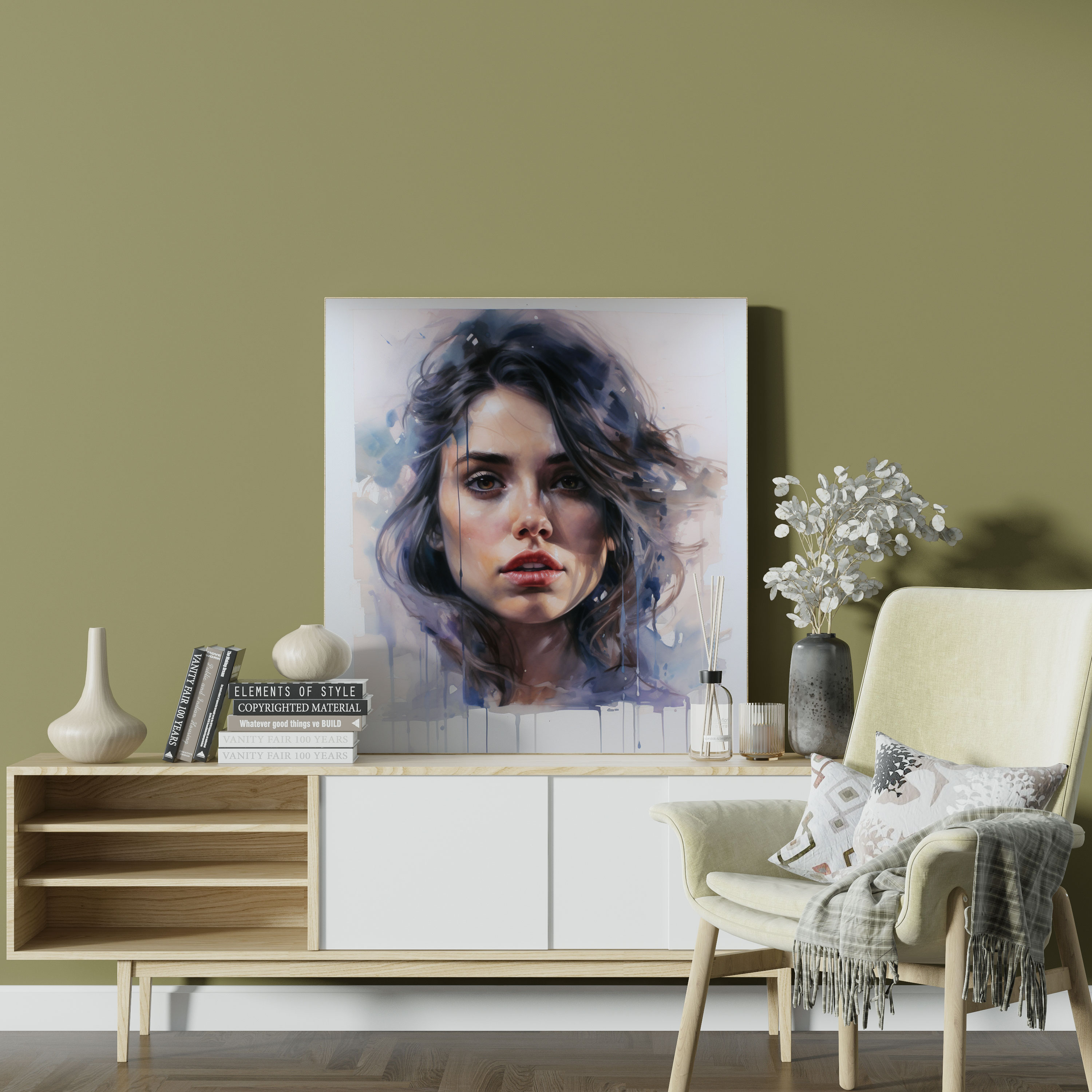 Watercolor Portrait Wall Art - Portrait, Portrait, Canvas Wall Art, Painting