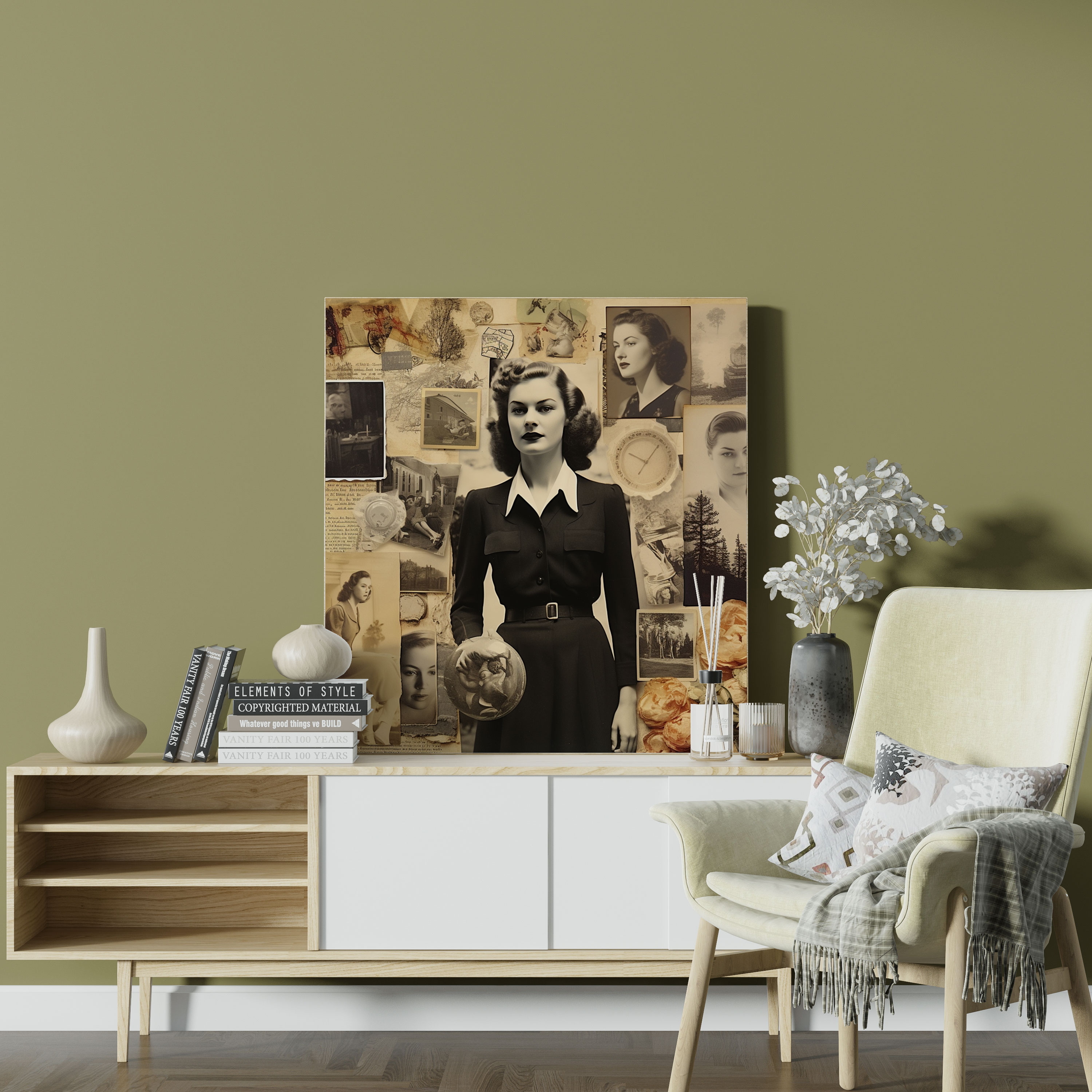 Vintage Portrait Canvas Print - Portrait, Canvas Print, Collage, Vintage