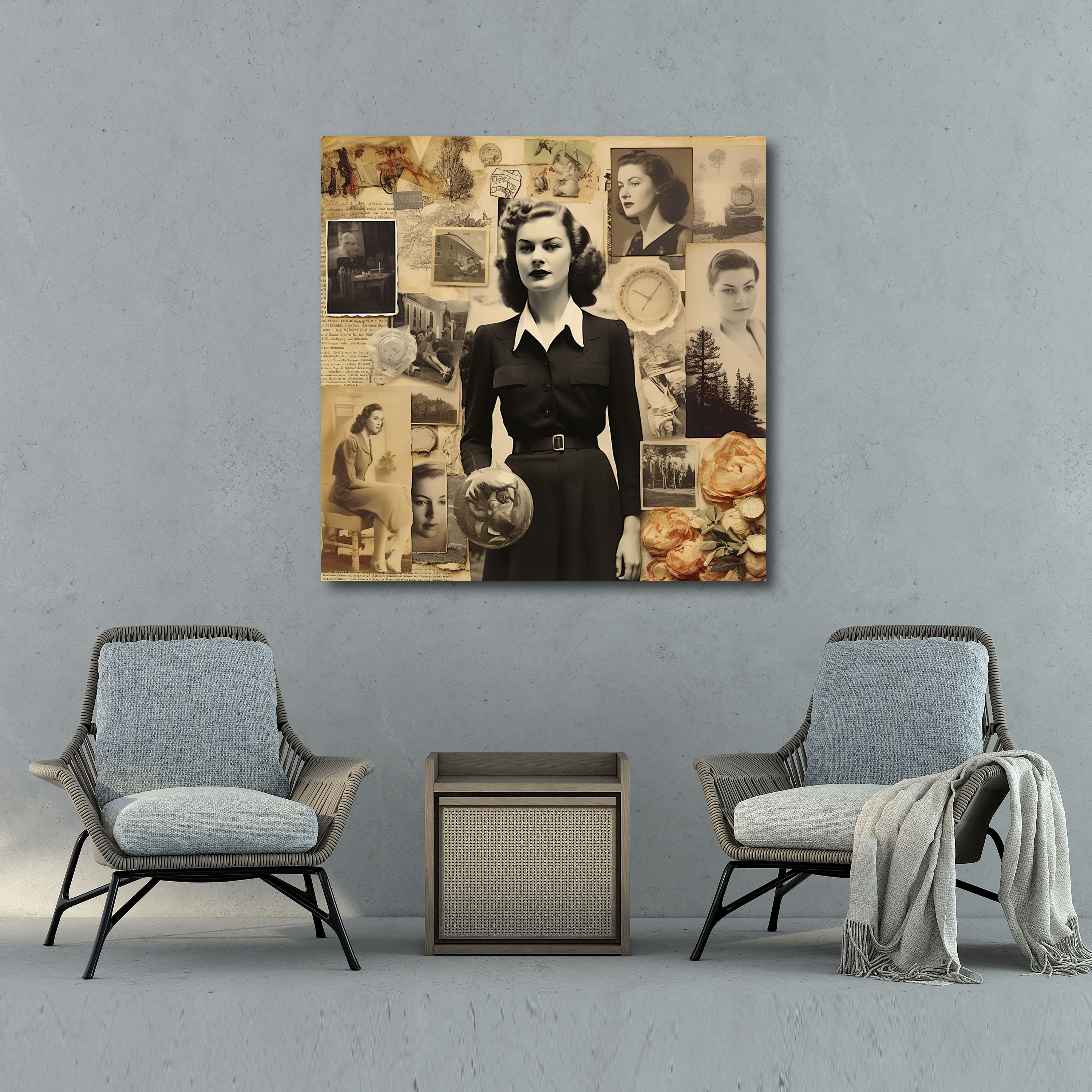 Vintage Portrait Canvas Print - Portrait, Canvas Print, Collage, Vintage