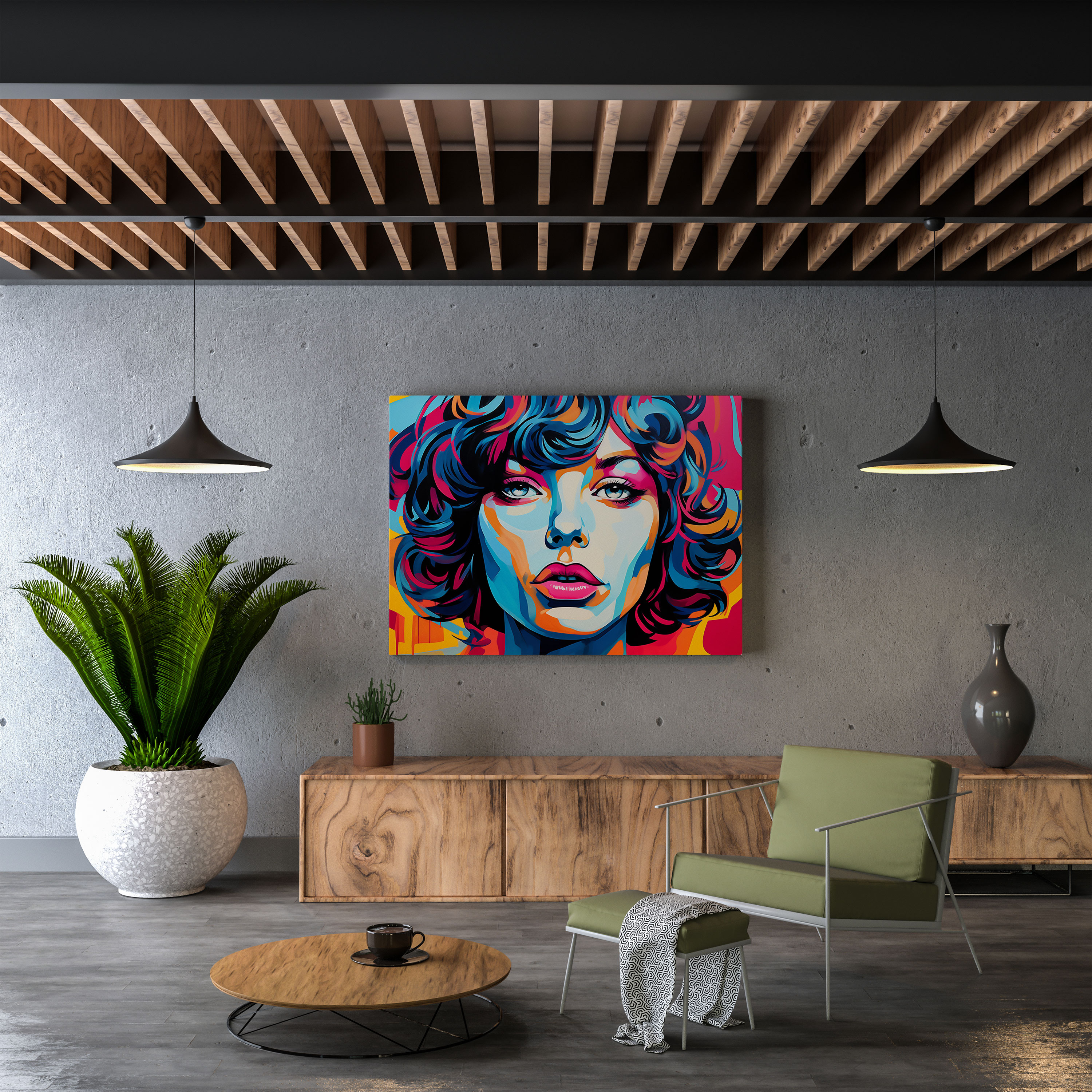 Pop Art Portre Duvar Sanatı - Portre Kanvas Tablo Sanatı Modern Dokunuş