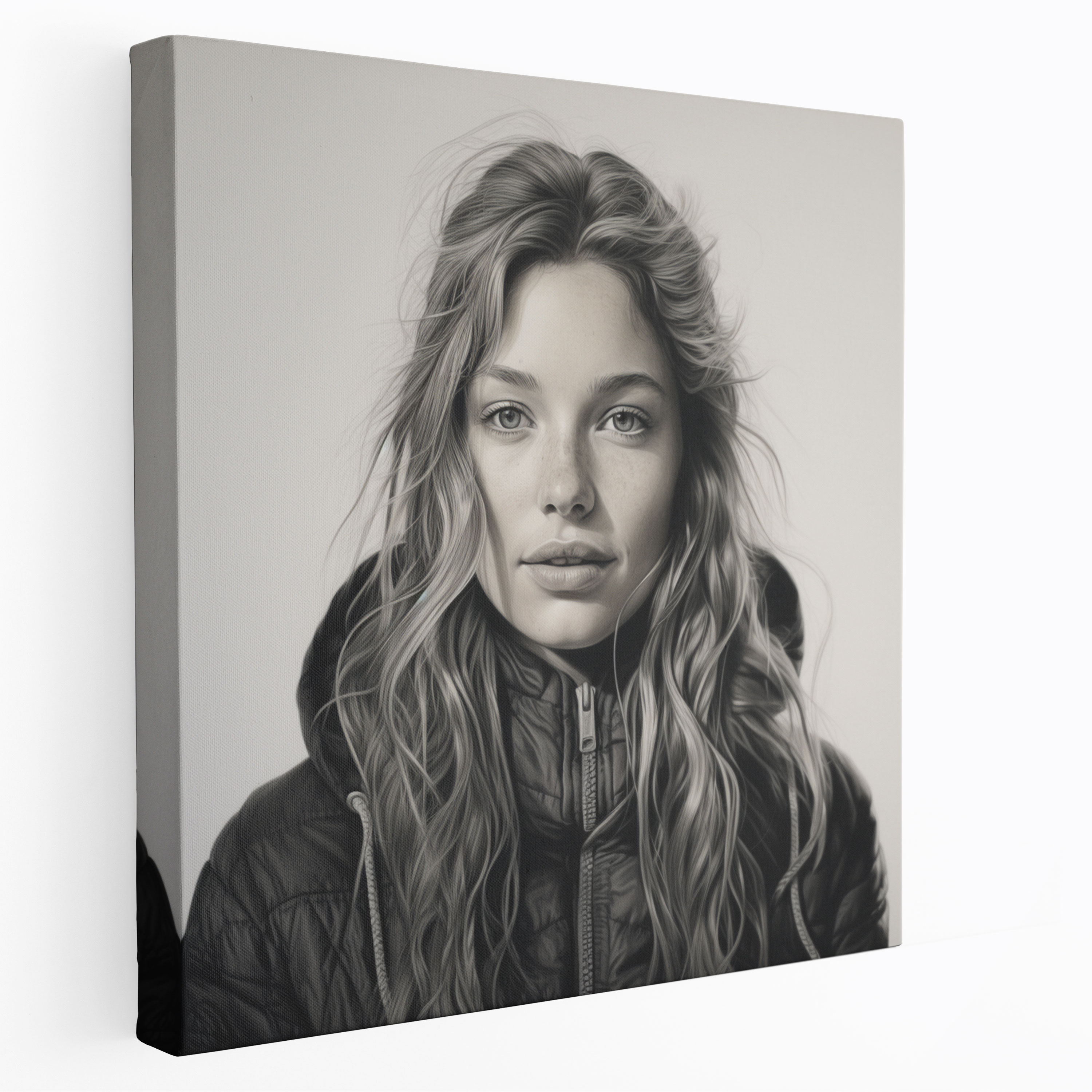 Charcoal Portrait Wall Art - Portrait, Charcoal, Home Decoration, Canvas