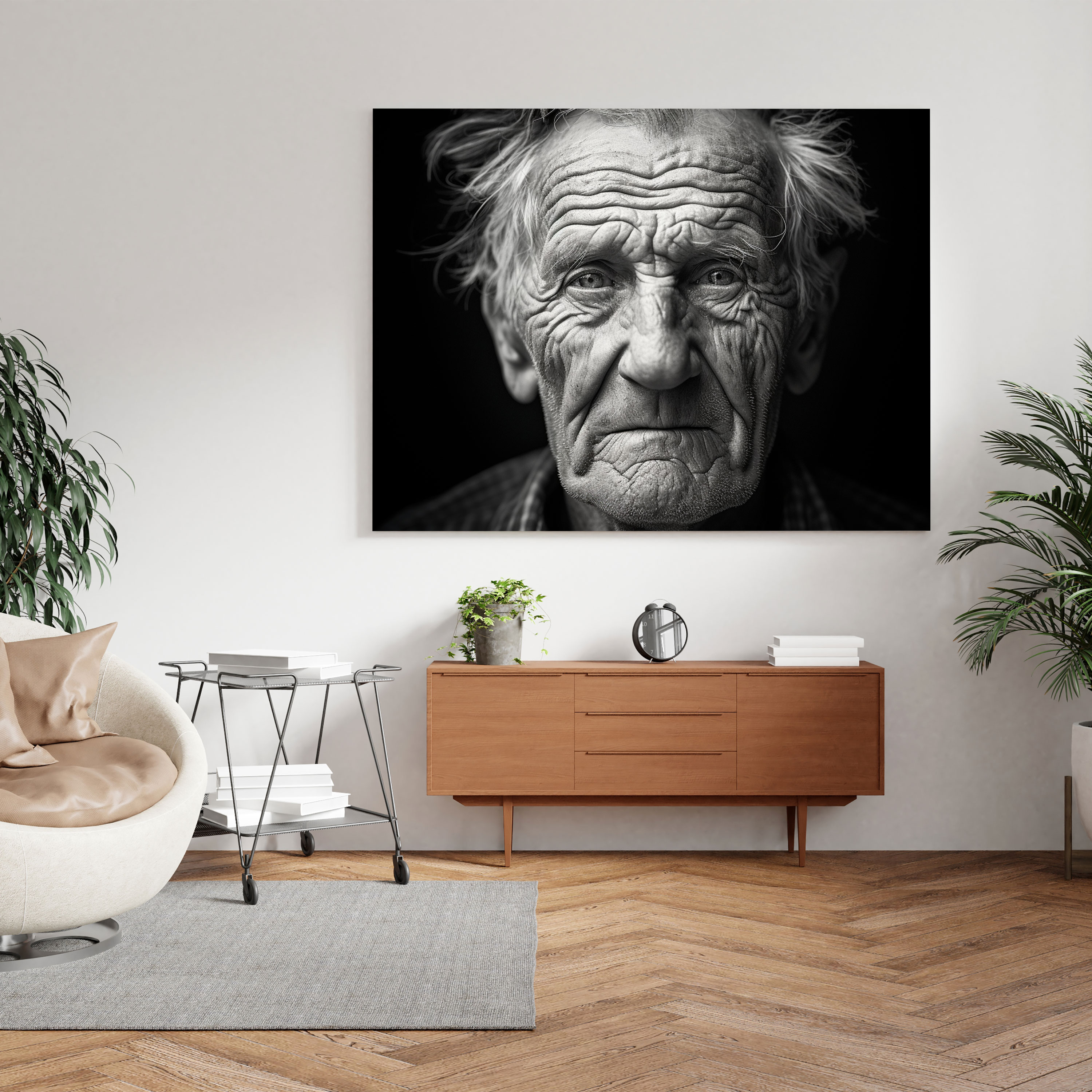 Portre Kanvas Tablo - Siyah Beyaz Fotoğraf - Duvar Sanatı