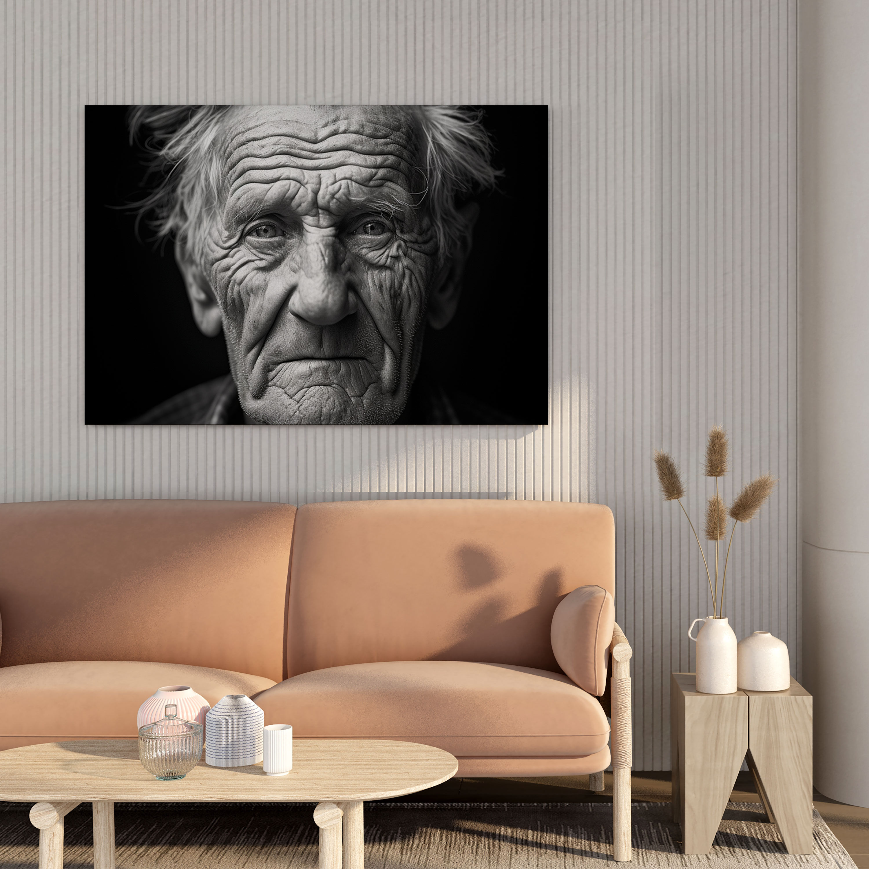 Portre Kanvas Tablo - Siyah Beyaz Fotoğraf - Duvar Sanatı