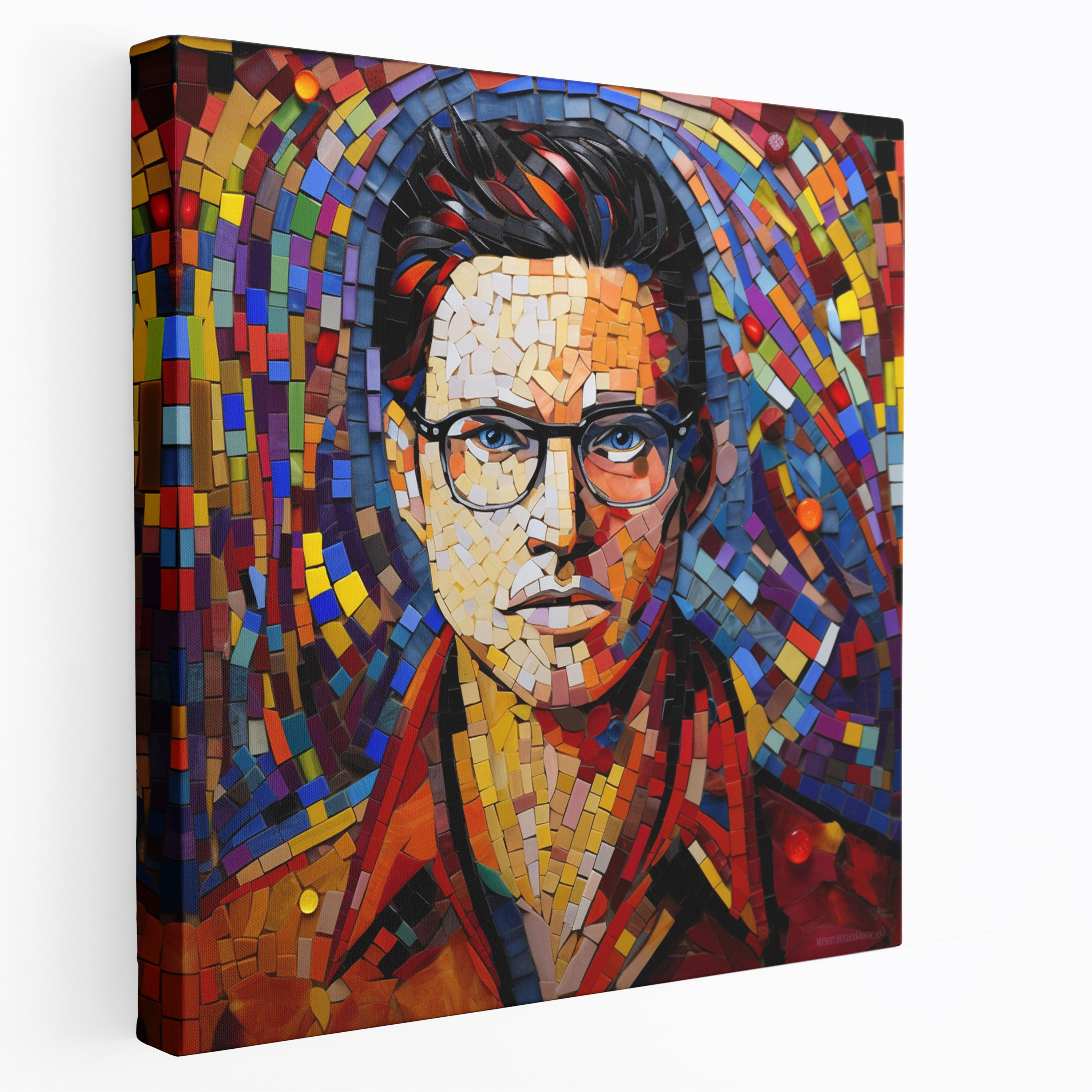 Portrait Wall Decoration - Mosaic Design - Portrait, Canvas, Timeless Allure, Canvas Print