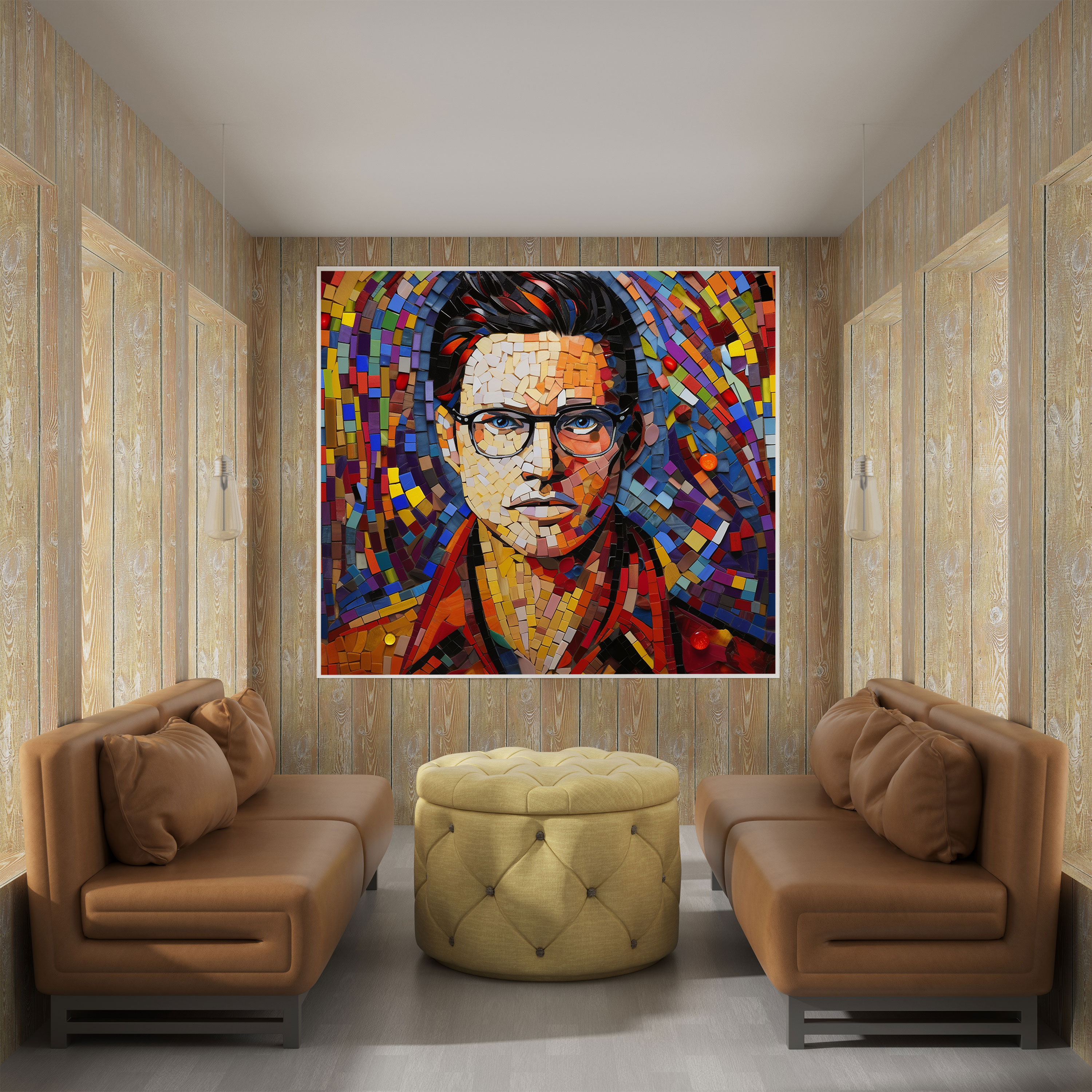 Portrait Wall Decoration - Mosaic Design - Portrait, Canvas, Timeless Allure, Canvas Print