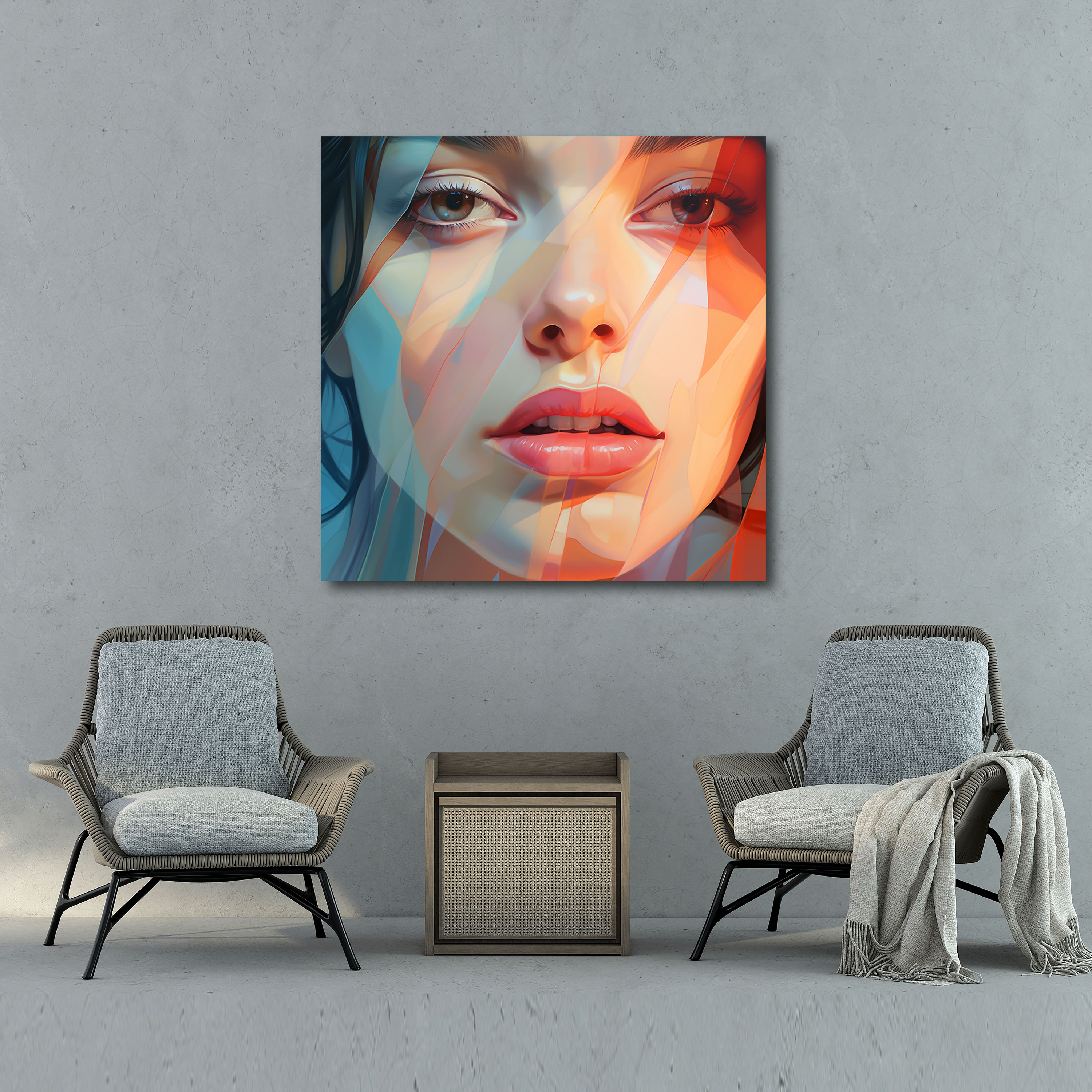 Portrait Wall Art - Contemporary Digital Illustration Canvas Print - Portrait, Canvas Wall Art, Digital Illustration, Emotions