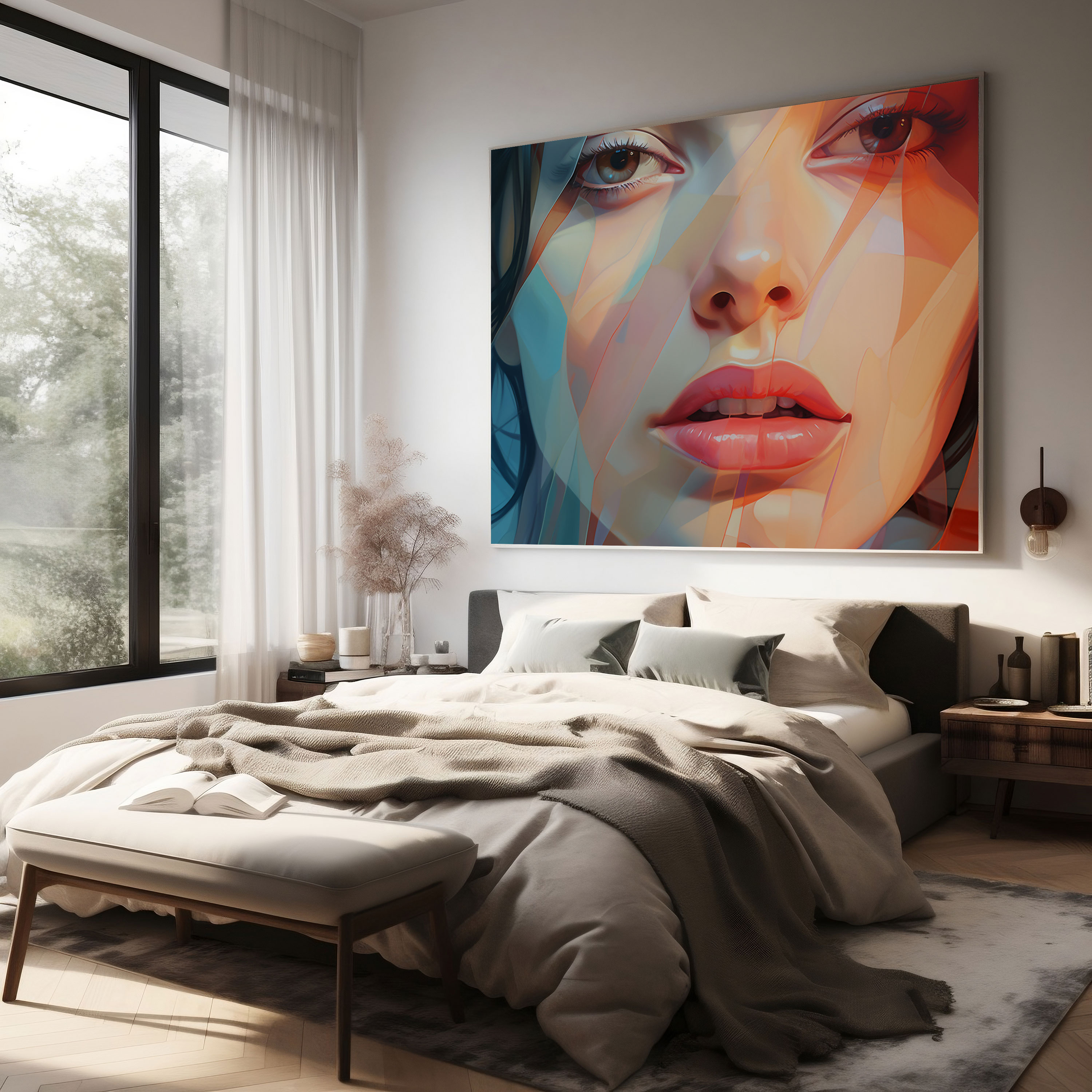 Portrait Wall Art - Contemporary Digital Illustration Canvas Print - Portrait, Canvas Wall Art, Digital Illustration, Emotions
