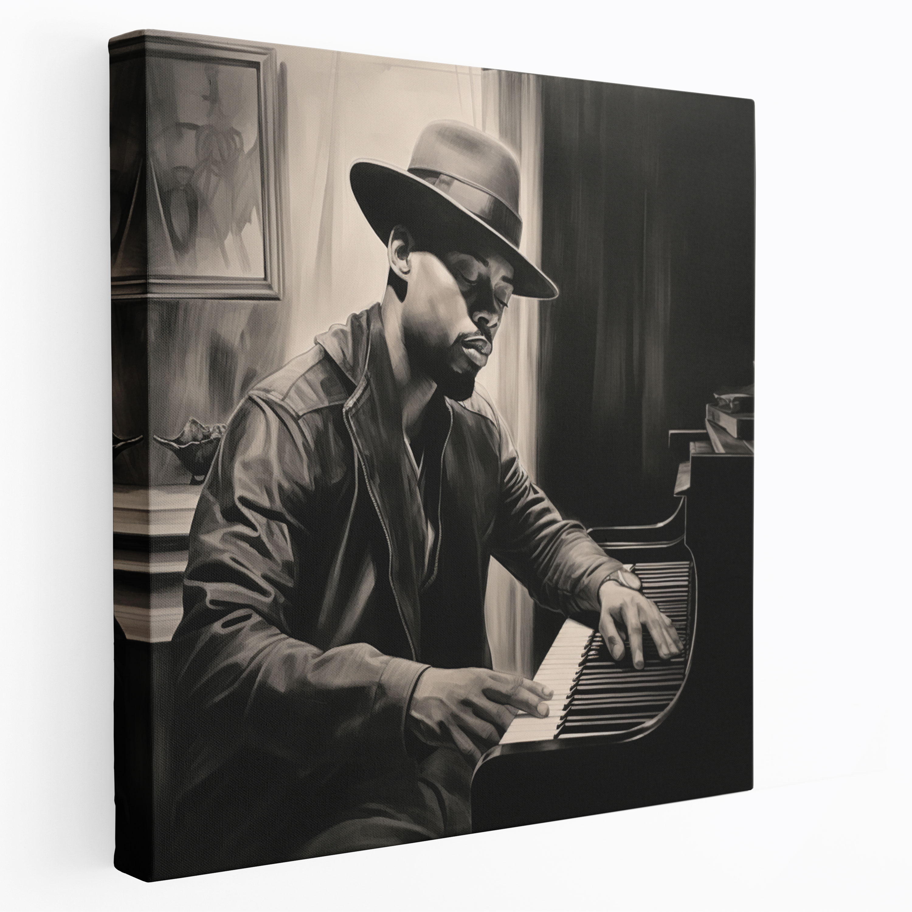 Portrait Wall Decoration - Classic Charcoal Sketch Canvas Print - Portrait, Canvas Print, Canvas Wall Art, Soulful Essence