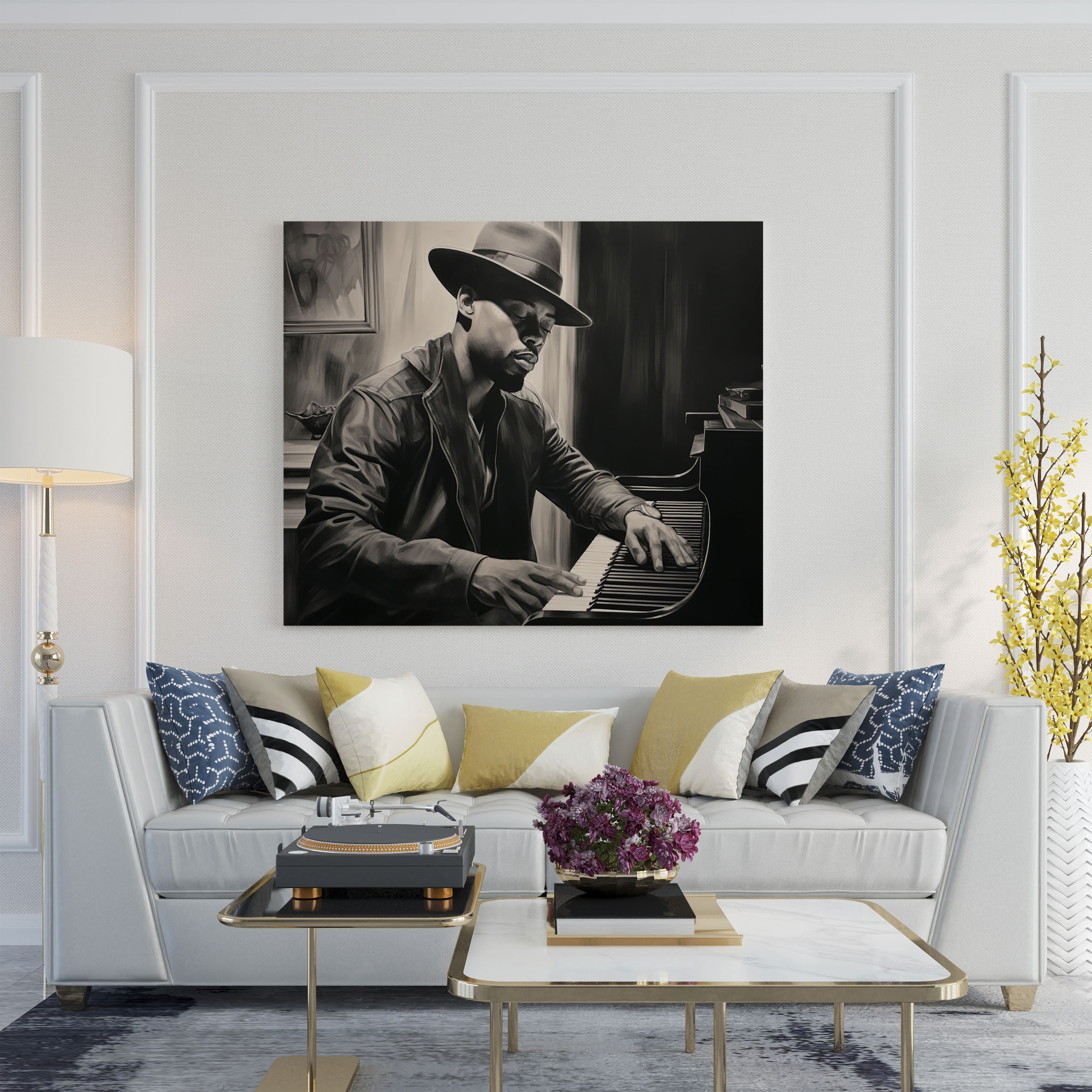 Portrait Wall Decoration - Classic Charcoal Sketch Canvas Print - Portrait, Canvas Print, Canvas Wall Art, Soulful Essence