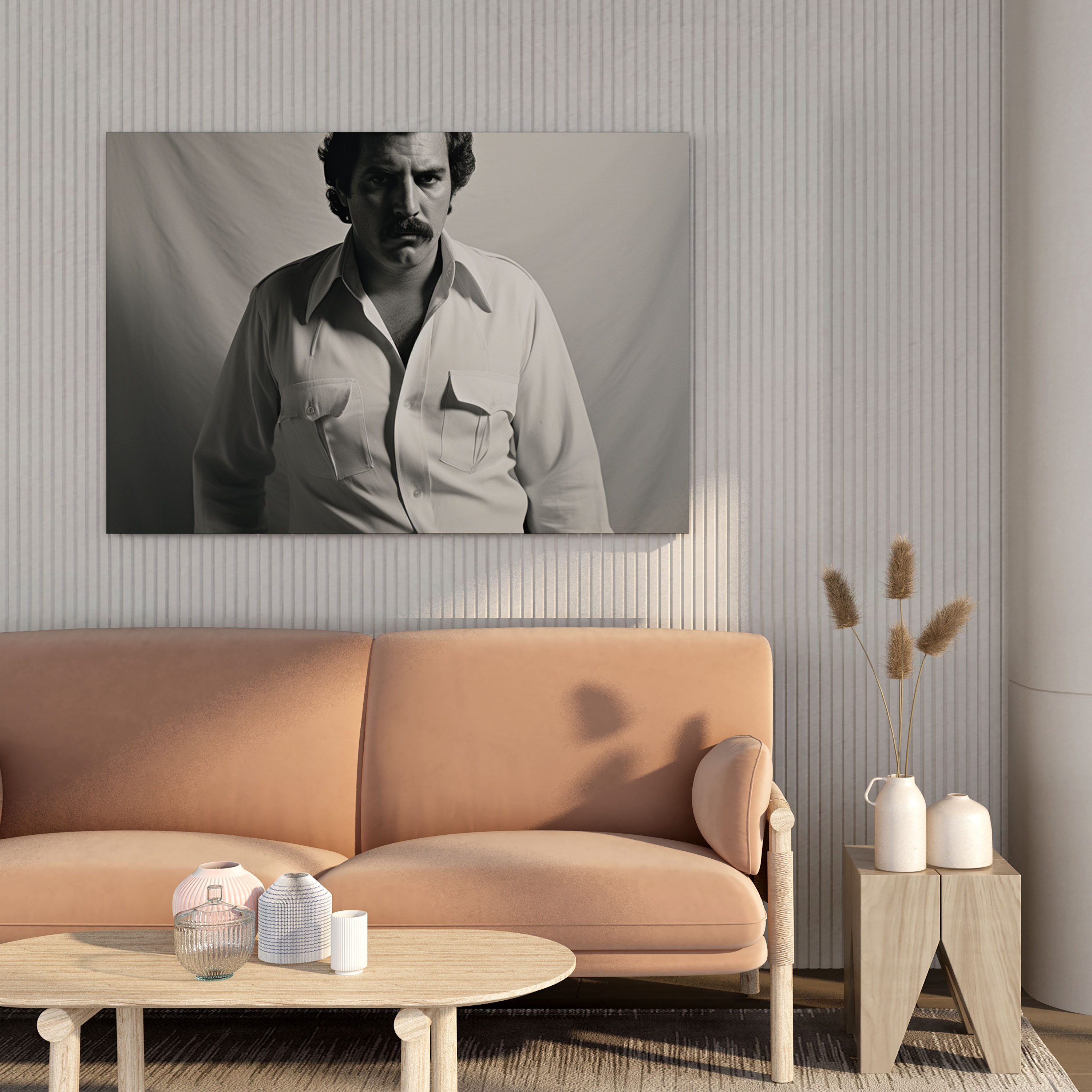 Pablo Escobar Siyah Beyaz Kanvas Tablo - Pablo Escobar Siyah Beyaz Kanvas Tablo