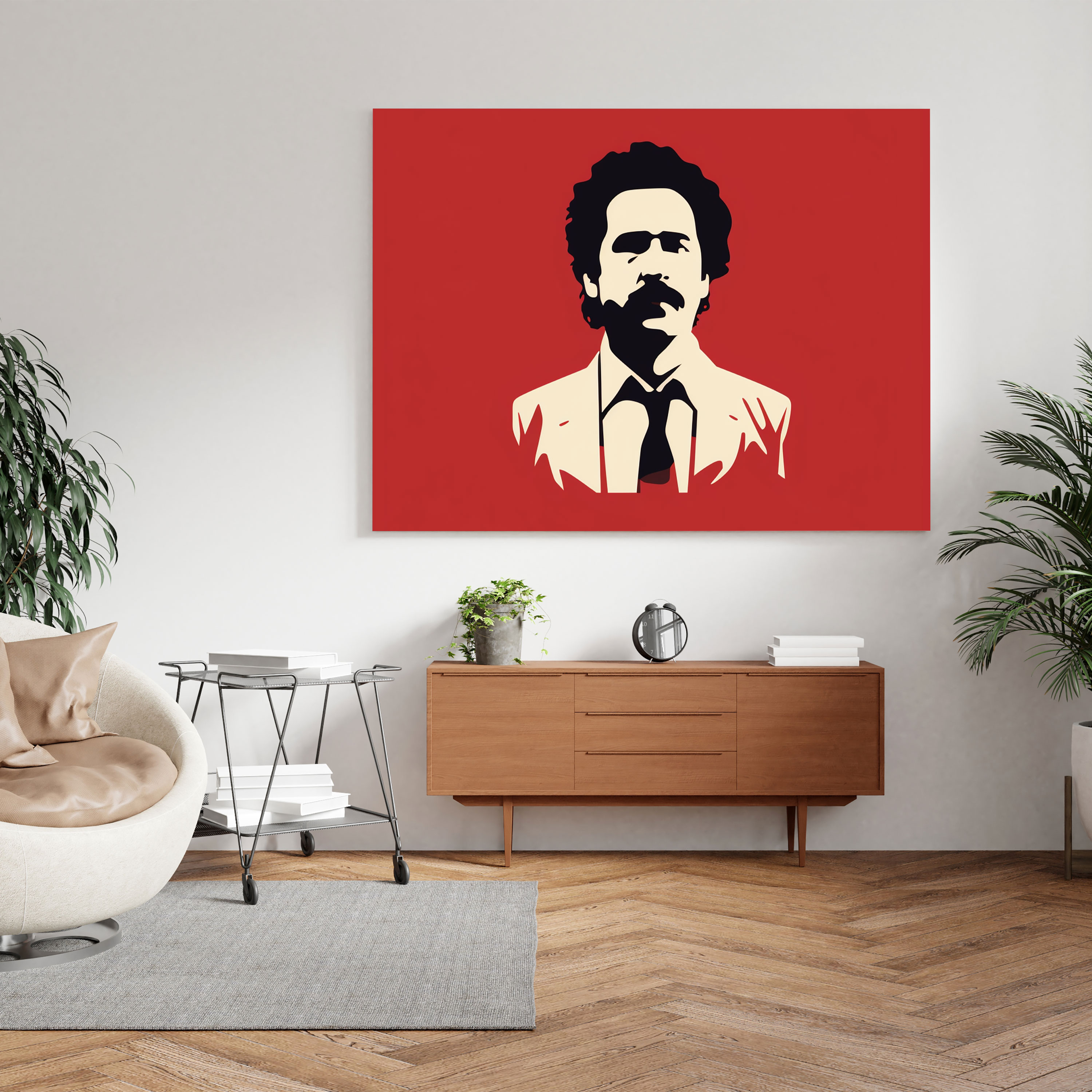 Pablo Escobar Minimalist Canvas Print - Pablo Escobar, Silhouette, Home Decoration, Canvas Wall Art