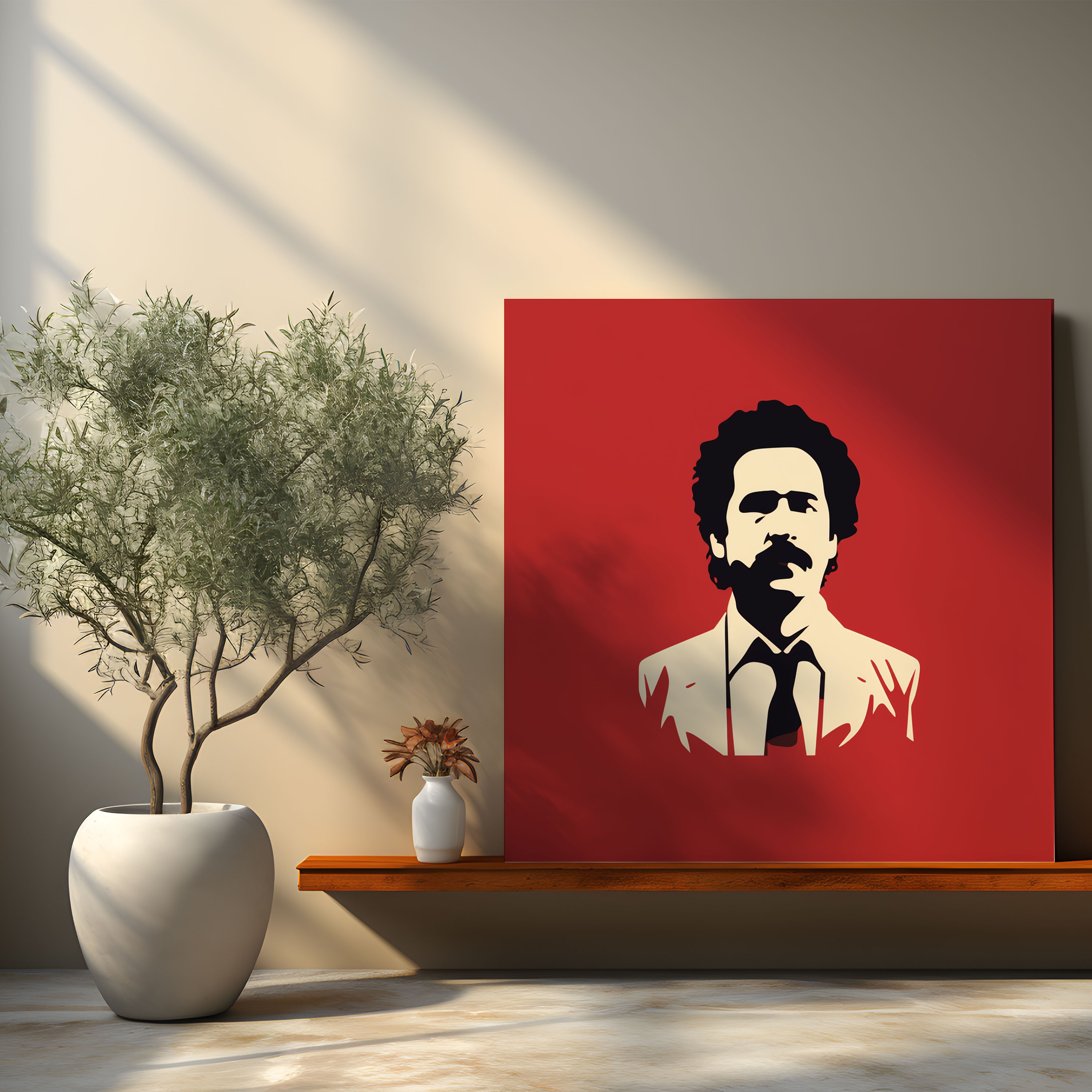 Pablo Escobar Minimalist Canvas Print - Pablo Escobar, Silhouette, Home Decoration, Canvas Wall Art