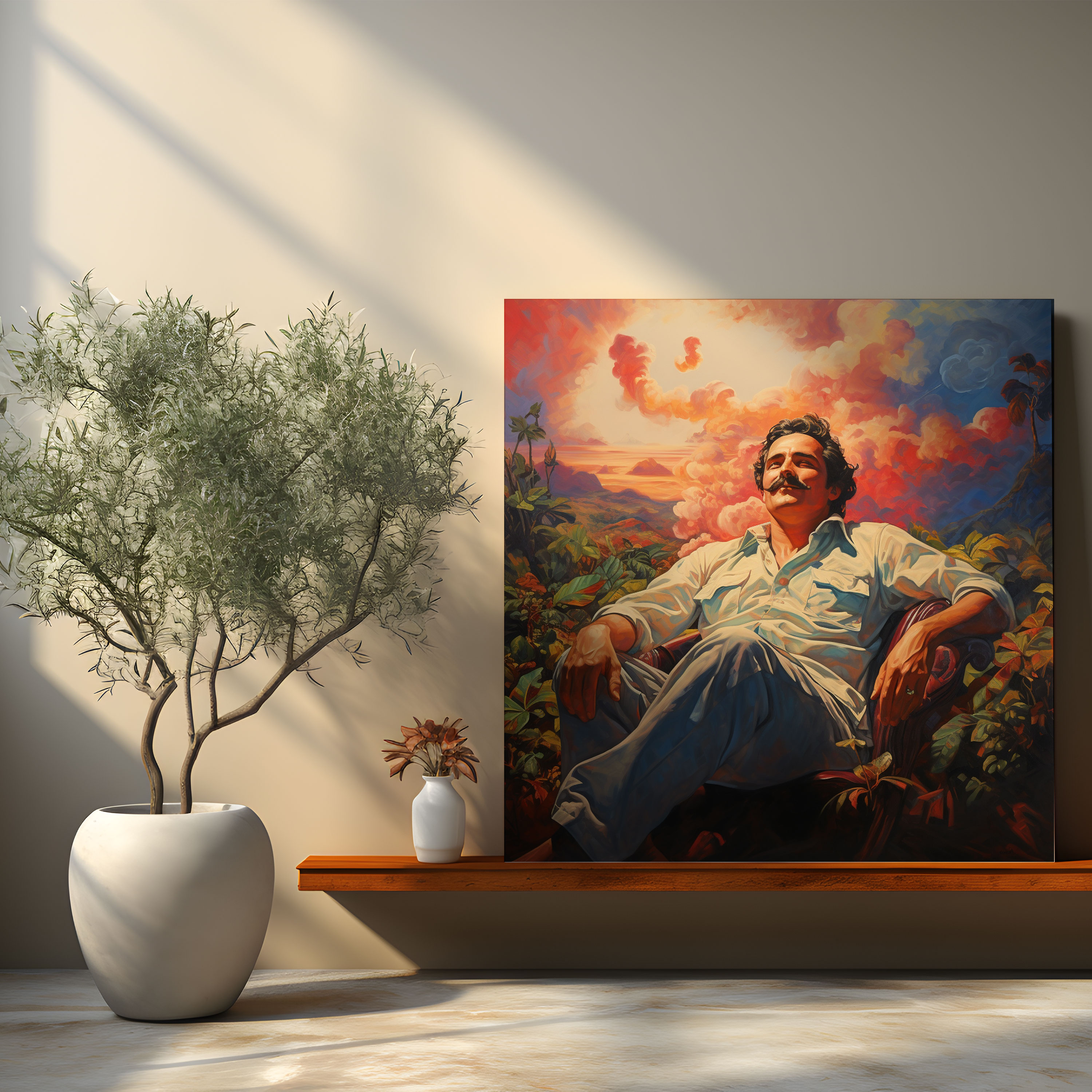 Pablo Escobar Impressionist Canvas Print - Pablo Escobar, Whimsy, Impressionist Painting, Canvas Print
