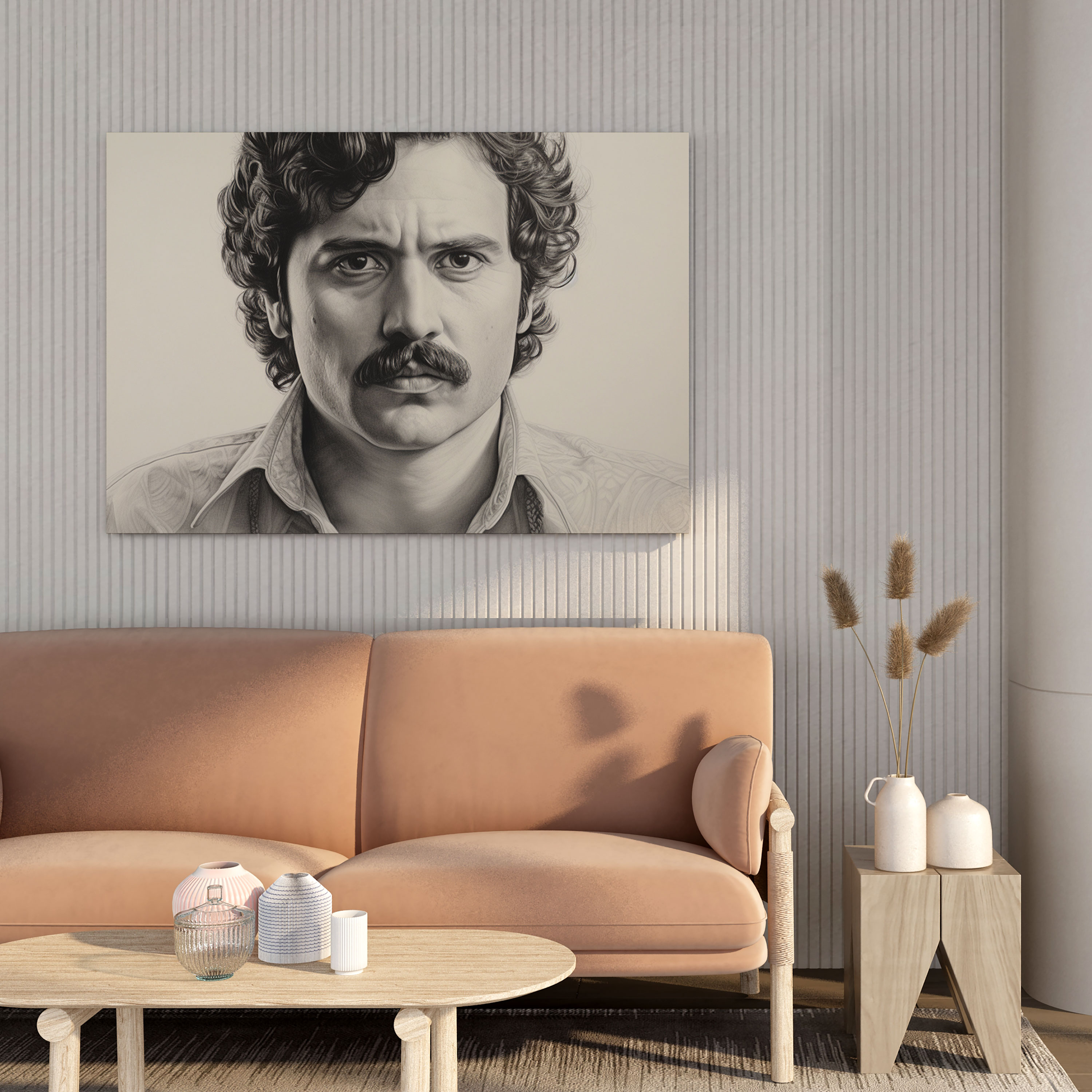Pablo Escobar Photorealistic Canvas Print - Pablo Escobar, Photorealistic Drawing, Realism, Pablo Escobar