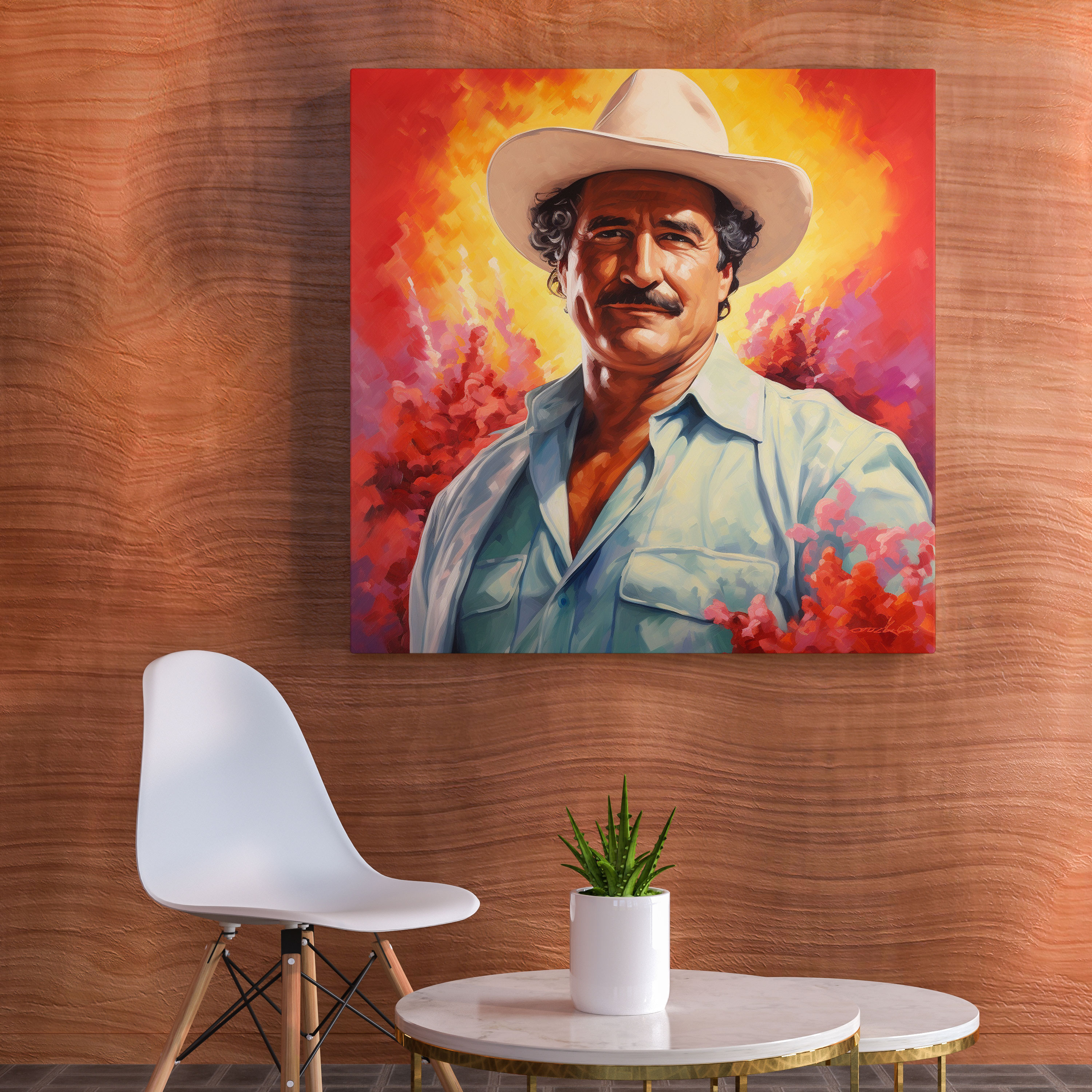Pablo Escobar Wall Decoration - Pablo Escobar, Canvas Wall Art, Pablo Escobar, Fedora Hat