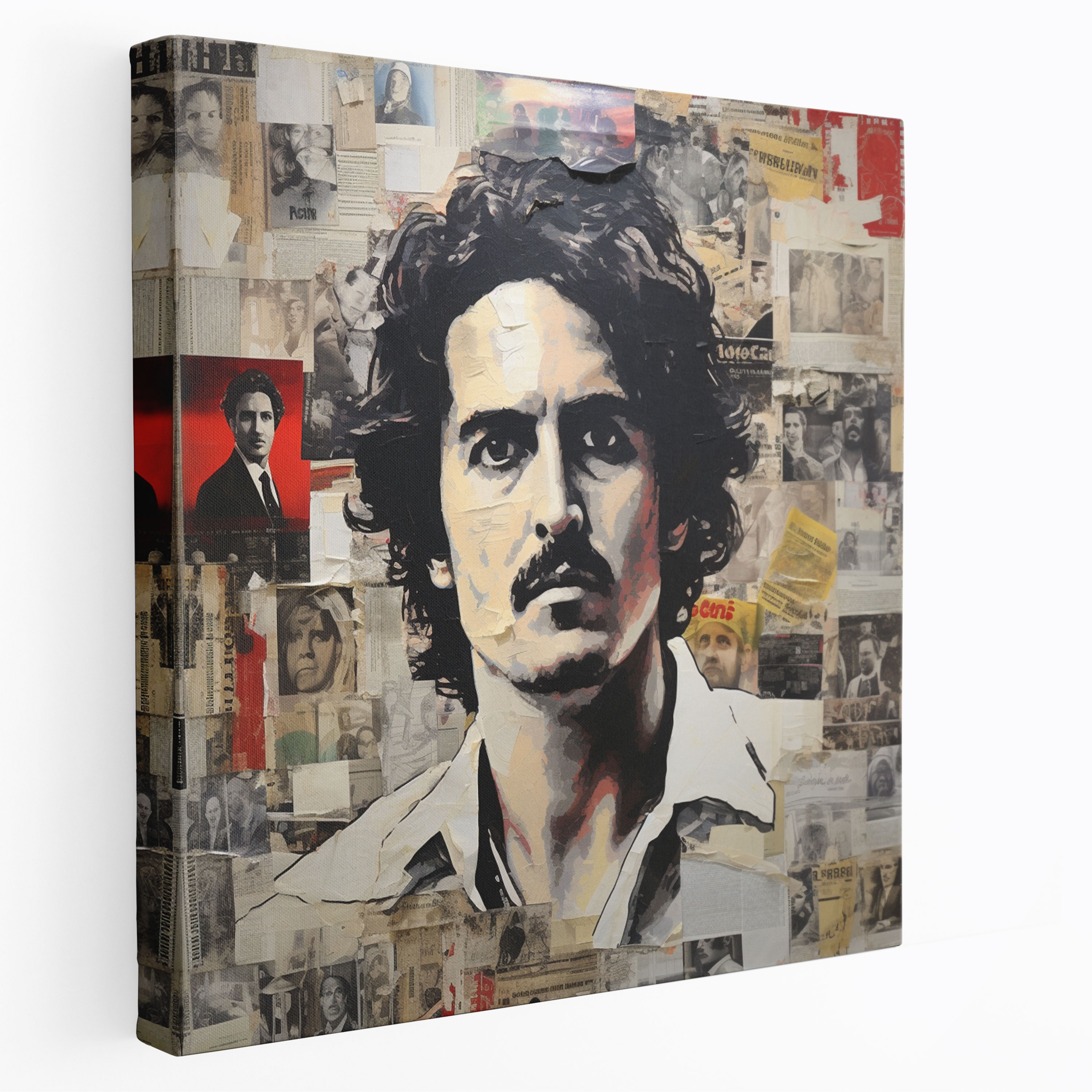 Pablo Escobar Canvas Print - Pablo Escobar, Wall Art, Chronicling, Newspaper Clippings