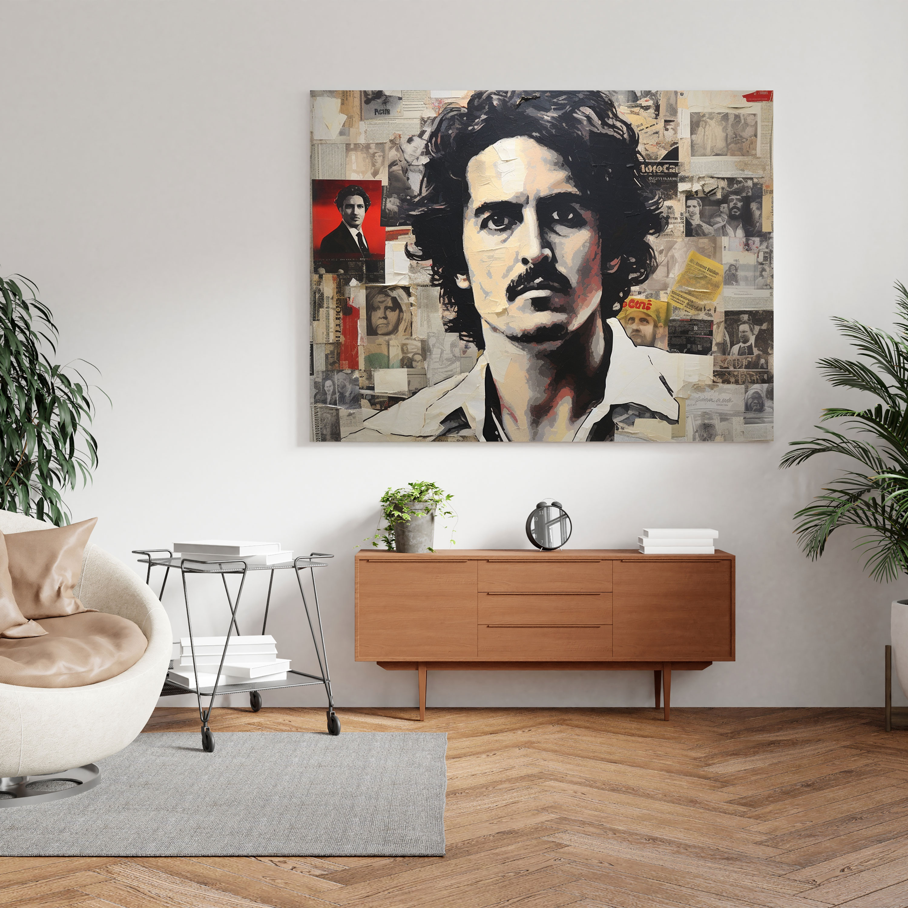 Pablo Escobar Canvas Print - Pablo Escobar, Wall Art, Chronicling, Newspaper Clippings