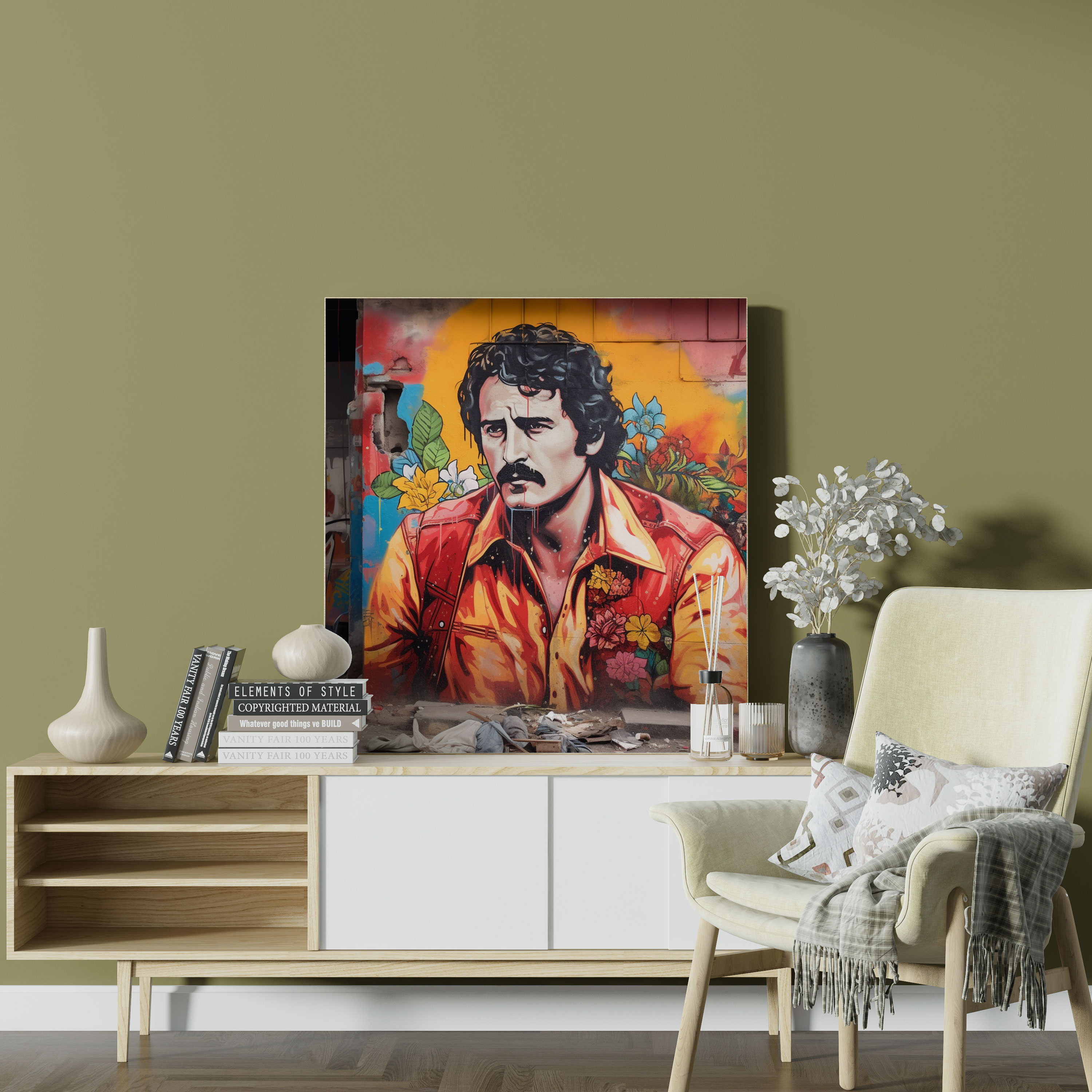 Pablo Escobar Wall Decoration - Pablo Escobar, Canvas Print, Urban Graffiti, Wall Art