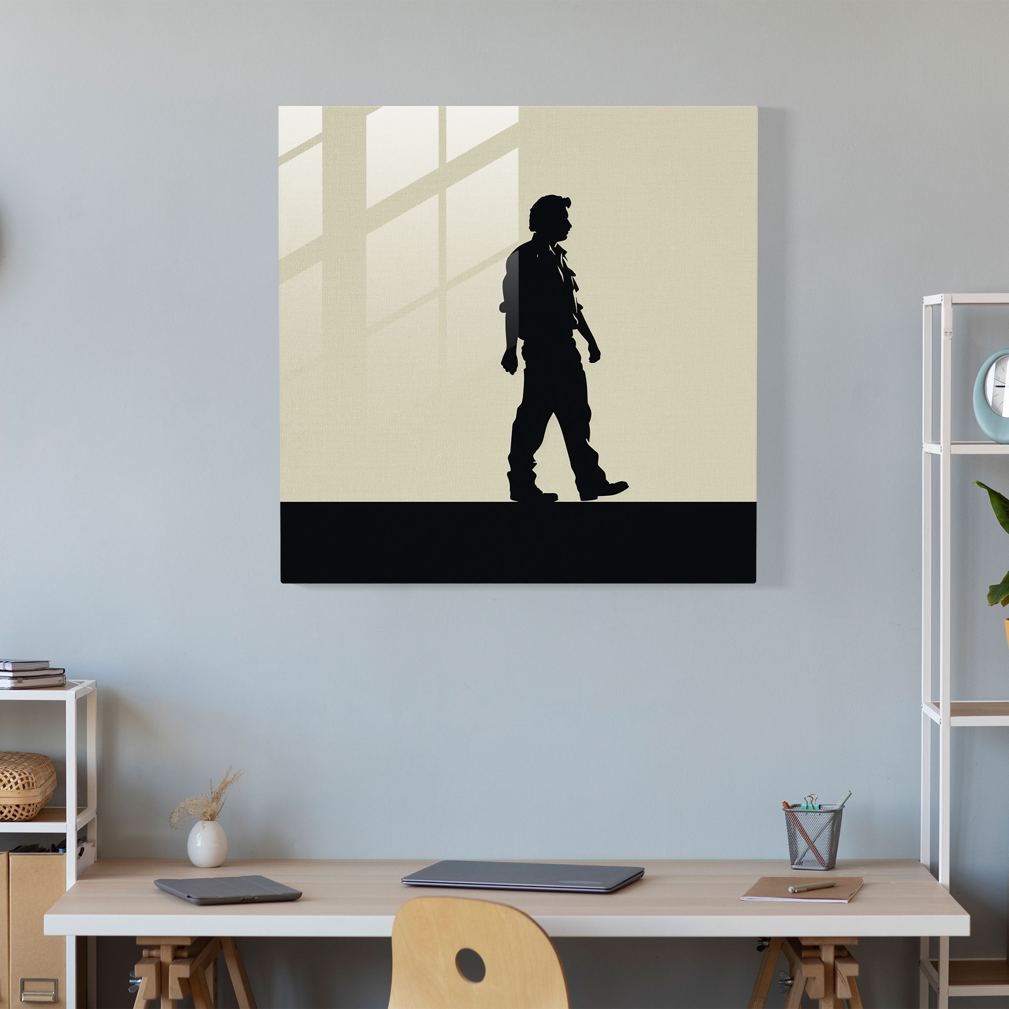 Pablo Escobar Minimalist Cam Tablo - Ev Dekorasyonu Siluet Duvar Dekorasyonu