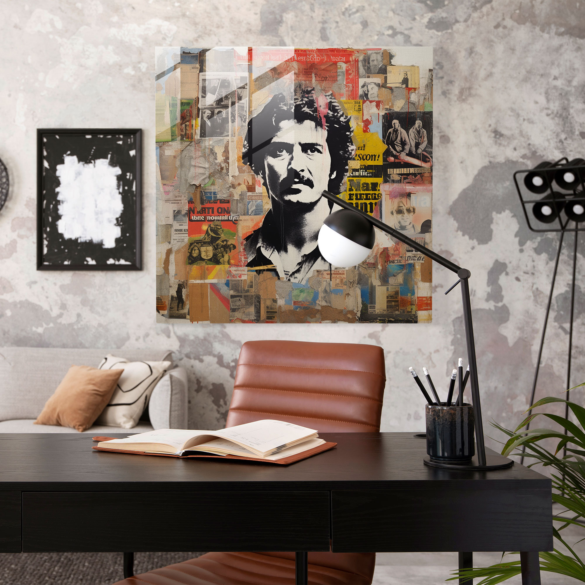 Pablo Escobar Mixed Media Glass Print - Pablo Escobar, Modern Art, Glass Print, Pablo Escobar