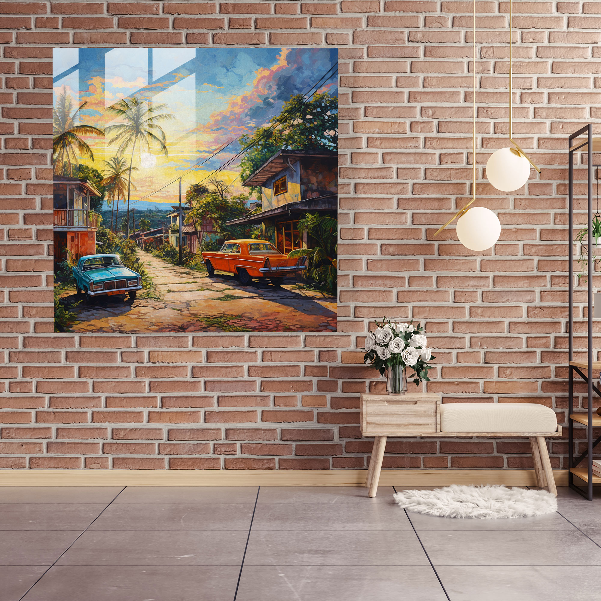 Pablo Escobar Glass Print - Impressionist Painting With Vibrant Colors - Pablo Escobar, Home Decoration, Vibrant Colors, Glass Print