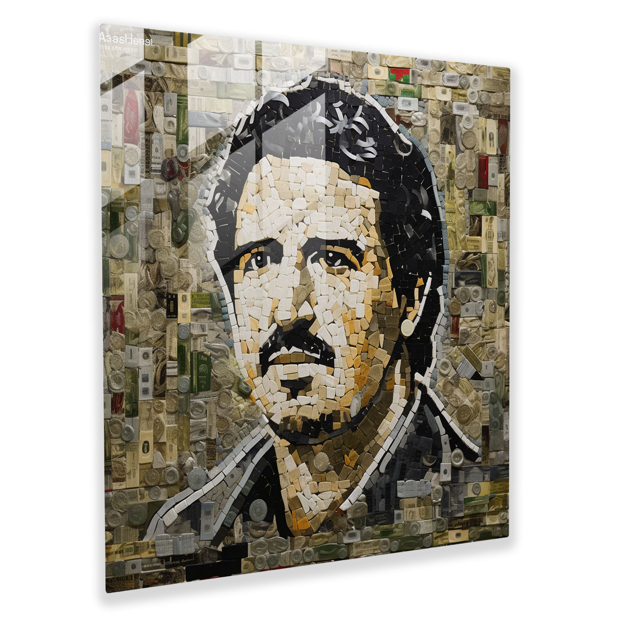 Pablo Escobar Glass Print - Pablo Escobar, Glass Wall Art, Wall Decoration, Glass Mosaic