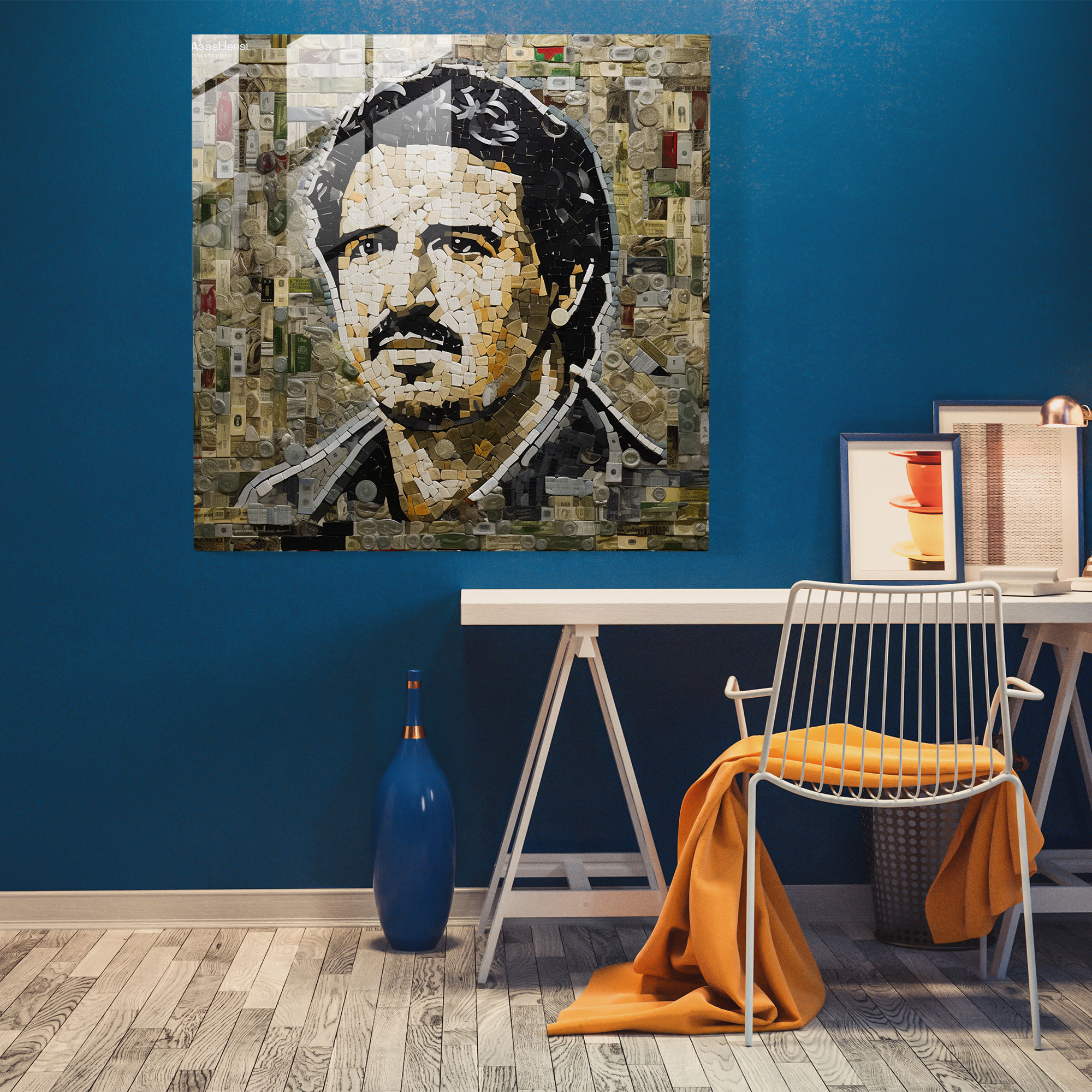 Pablo Escobar Glass Print - Pablo Escobar, Glass Wall Art, Wall Decoration, Glass Mosaic