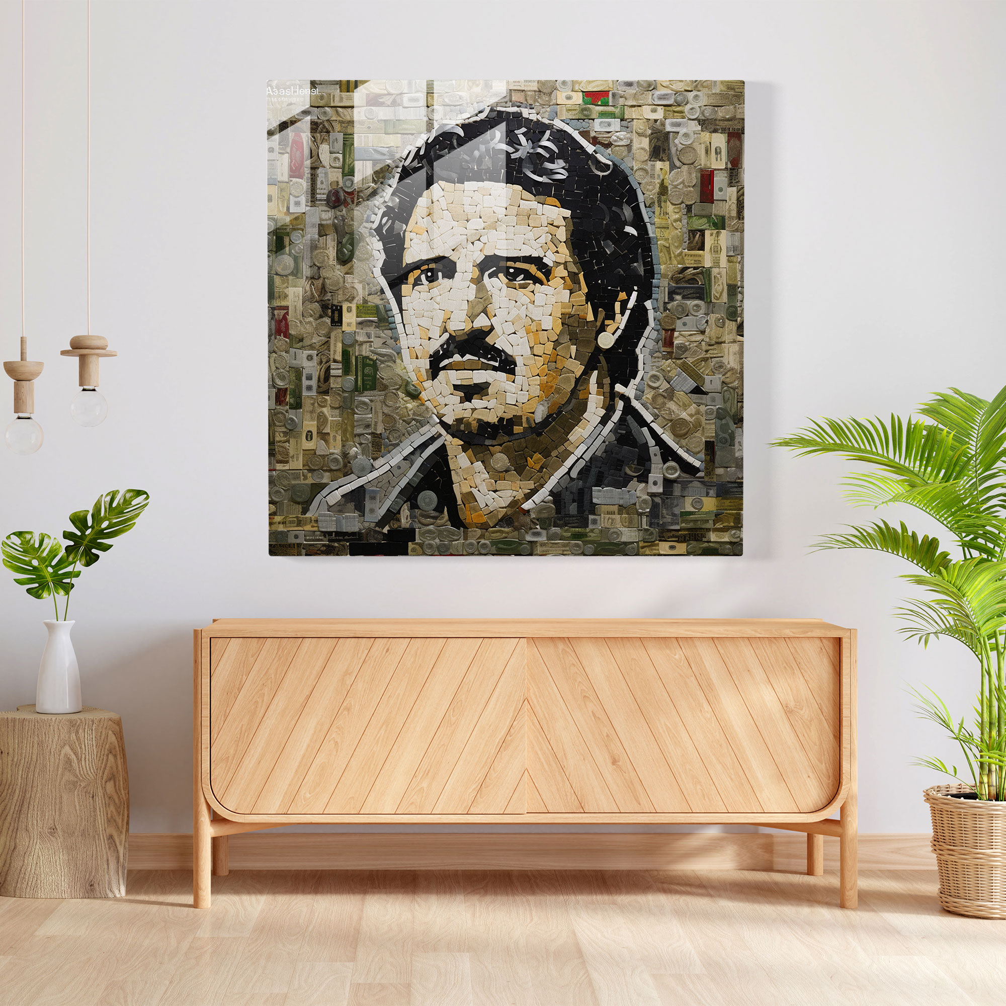 Pablo Escobar Glass Print - Pablo Escobar, Glass Wall Art, Wall Decoration, Glass Mosaic