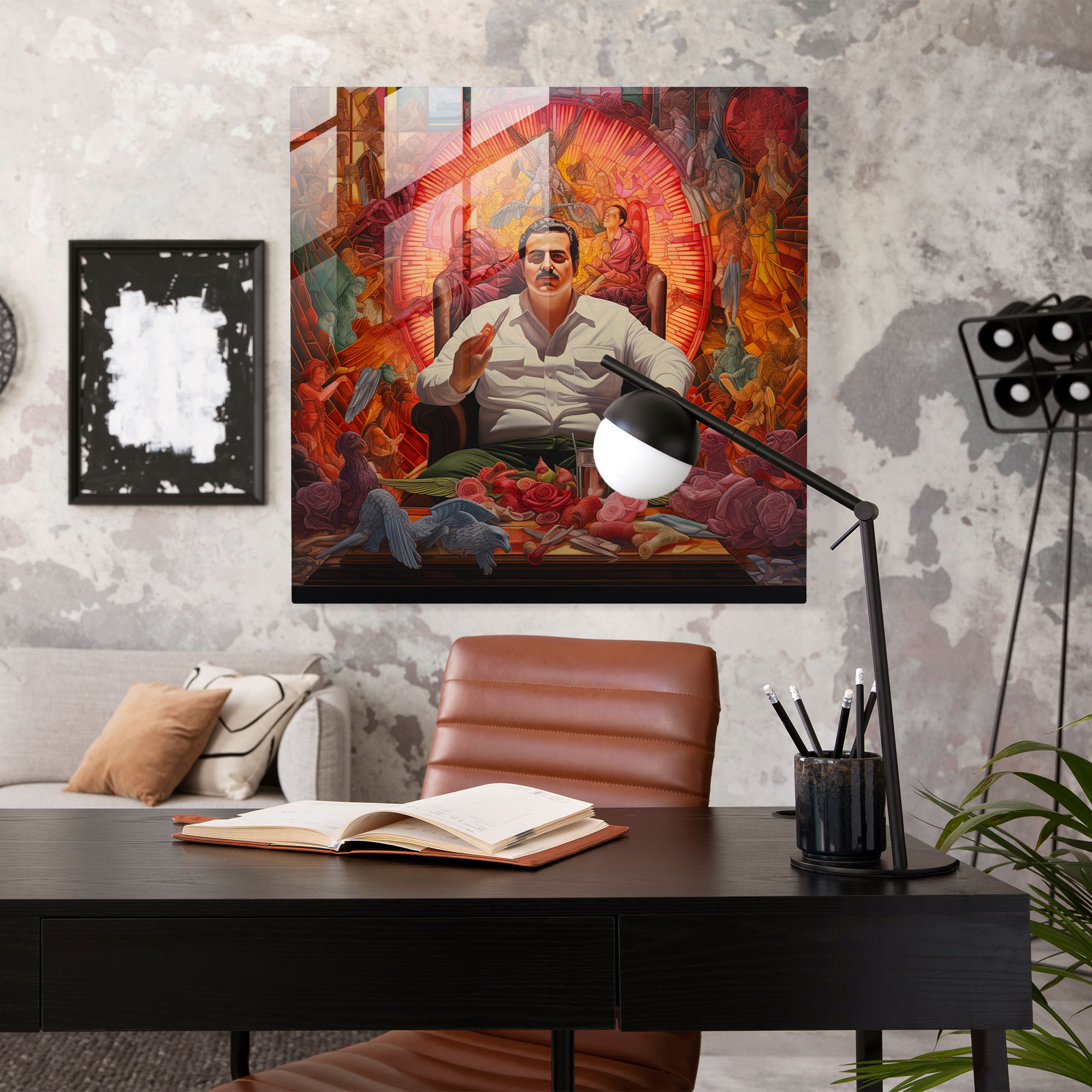 Pablo Escobar Glass Print - Pablo Escobar, Modern Art, Pablo Escobar, Contemporary Artwork