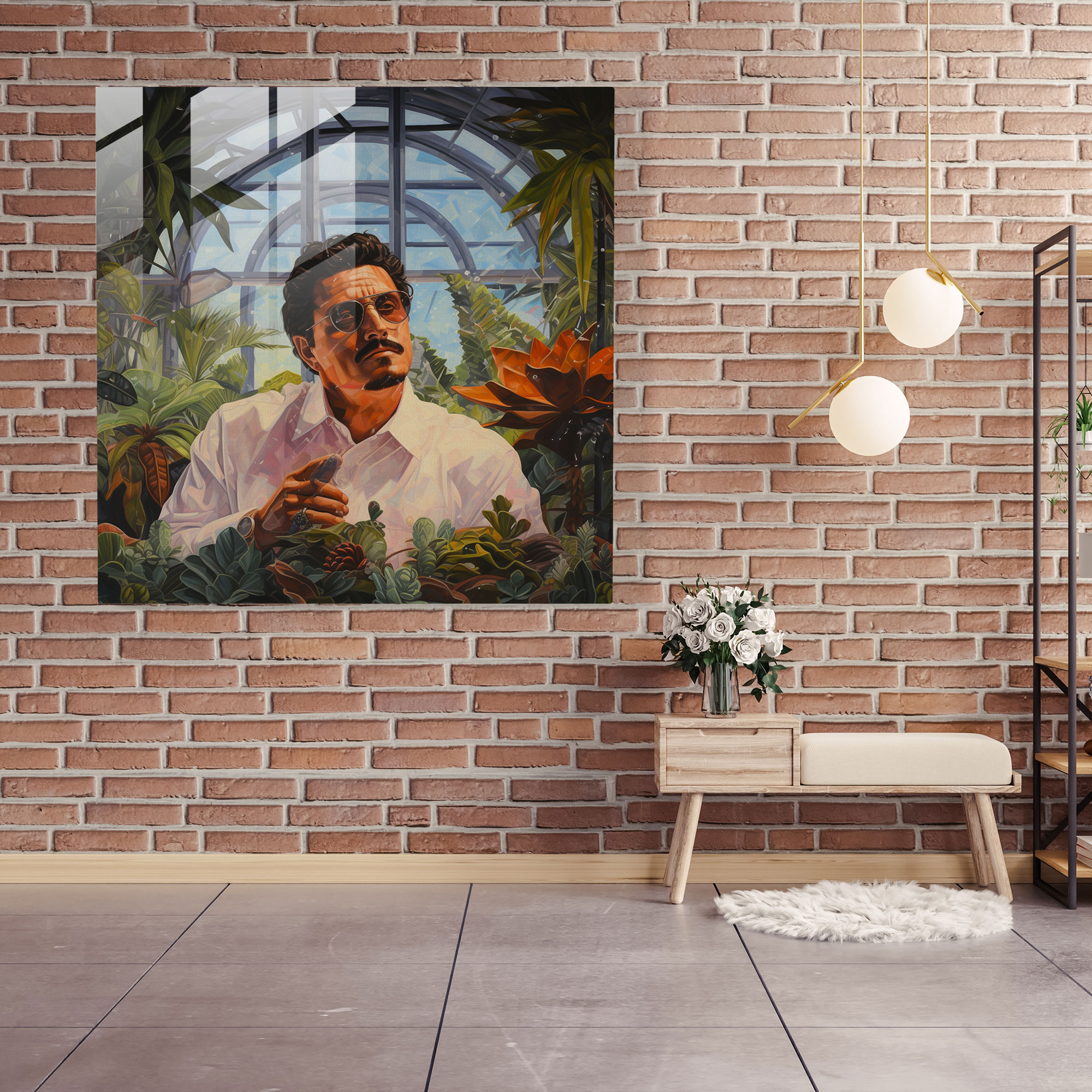 Pablo Escobar Glass Print - Pablo Escobar, Home Decoration, Glass Art, Glass Wall Art