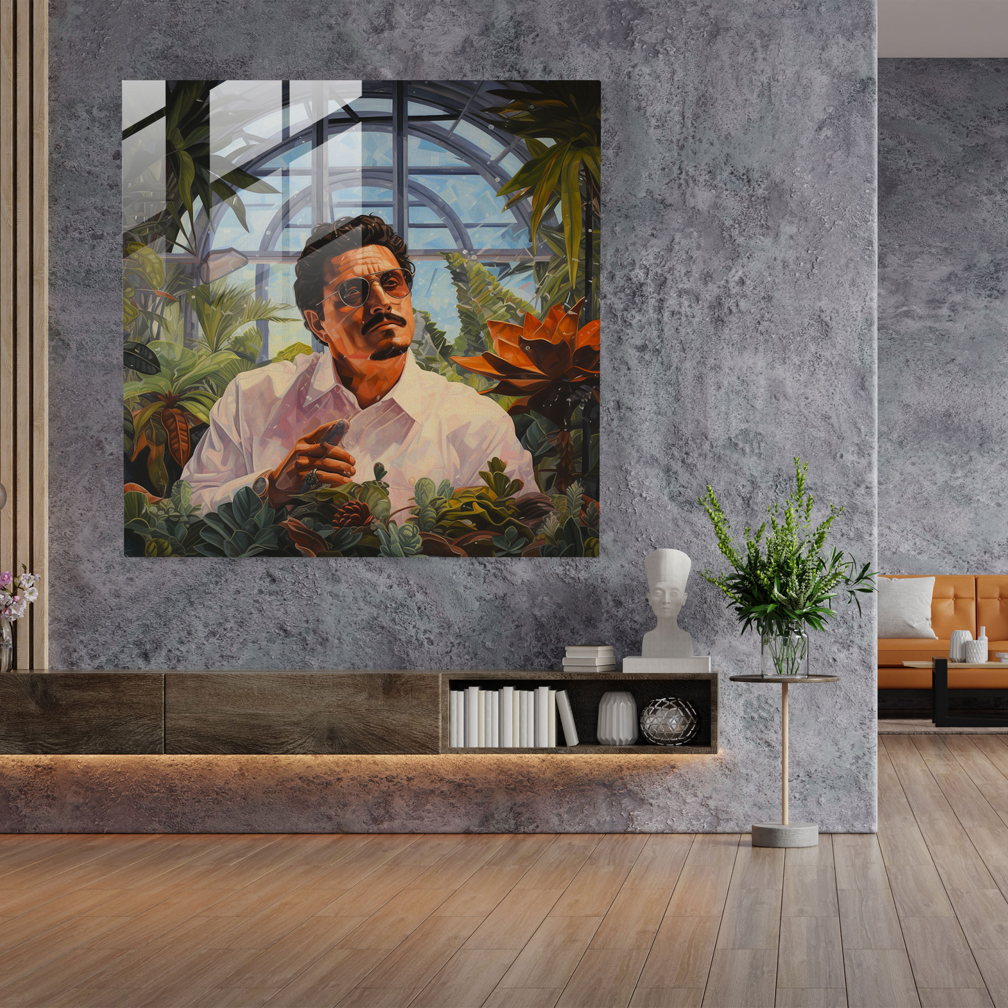 Pablo Escobar Glass Print - Pablo Escobar, Home Decoration, Glass Art, Glass Wall Art